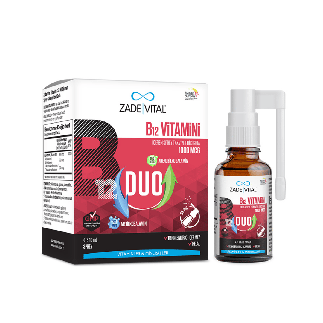 Zade Vital B12 Vitamini Duo 1000 mcg Sprey 10 ml - Zade Vital