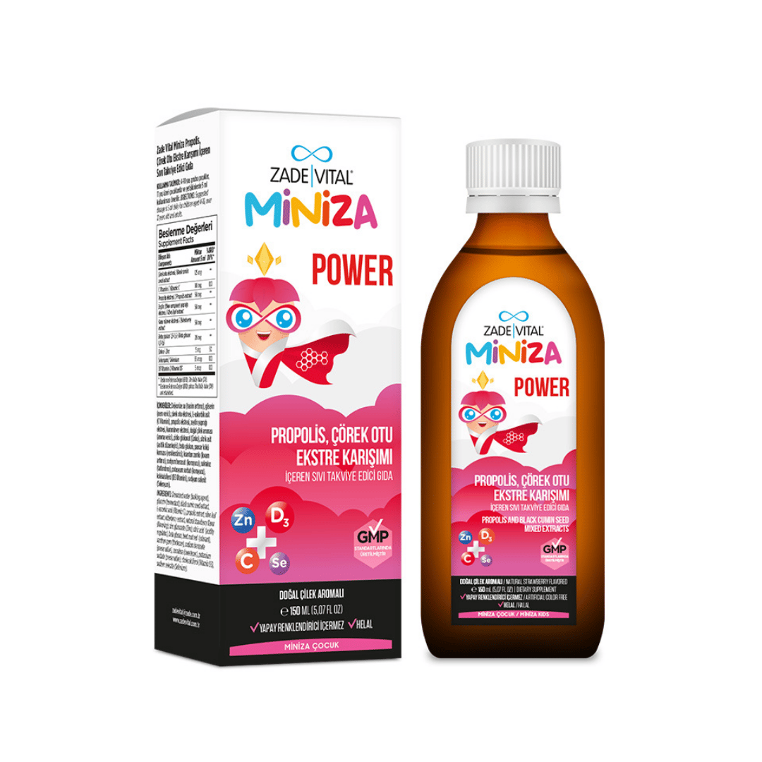 Zade Vital Miniza Power Propolis Çörek Otu Karışımı Şurup 150 ml - Zade Vital