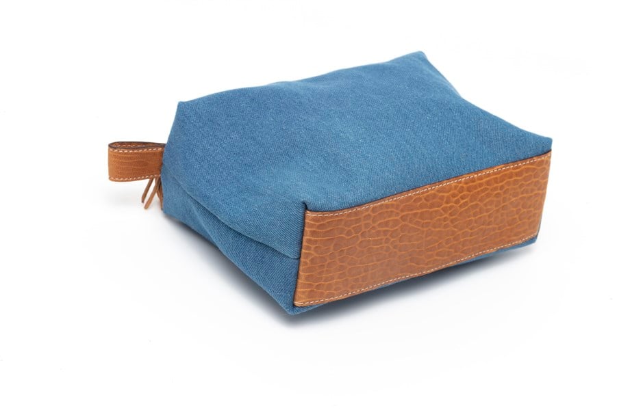 Frankie makyaj çantası unisex açık-mavi jean-deri