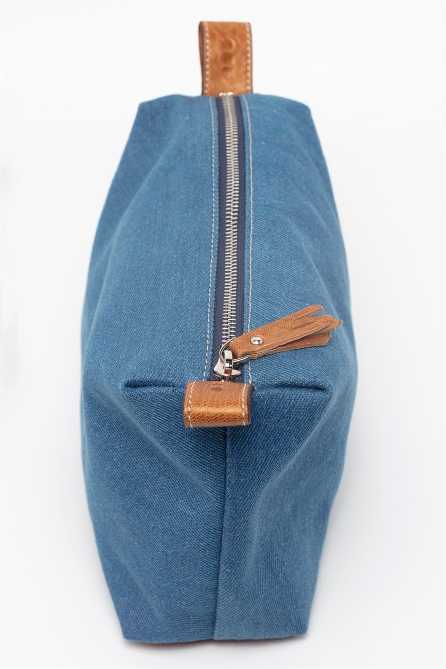 Frankie makyaj çantası unisex açık-mavi jean-deri