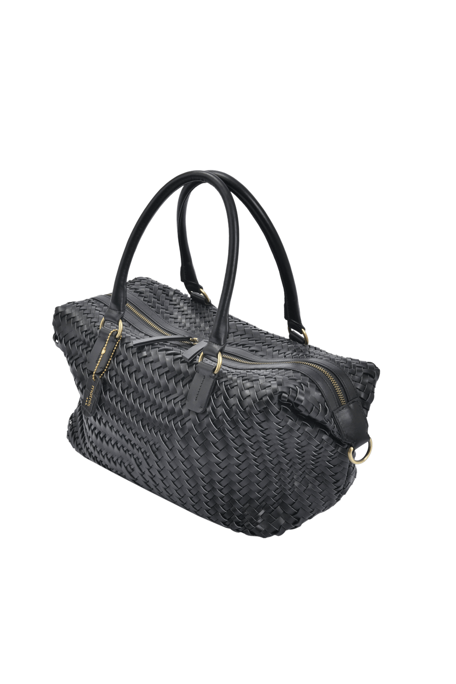 matnis Sofia model siyah deri örgü çanta