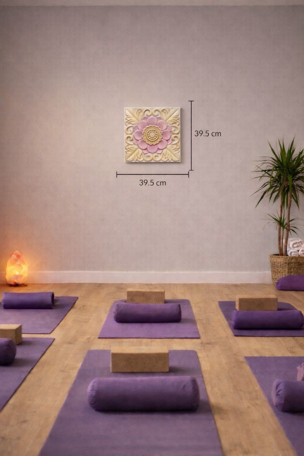 Lotus Motifli Dekoratif Duvar Paneli - Pembe