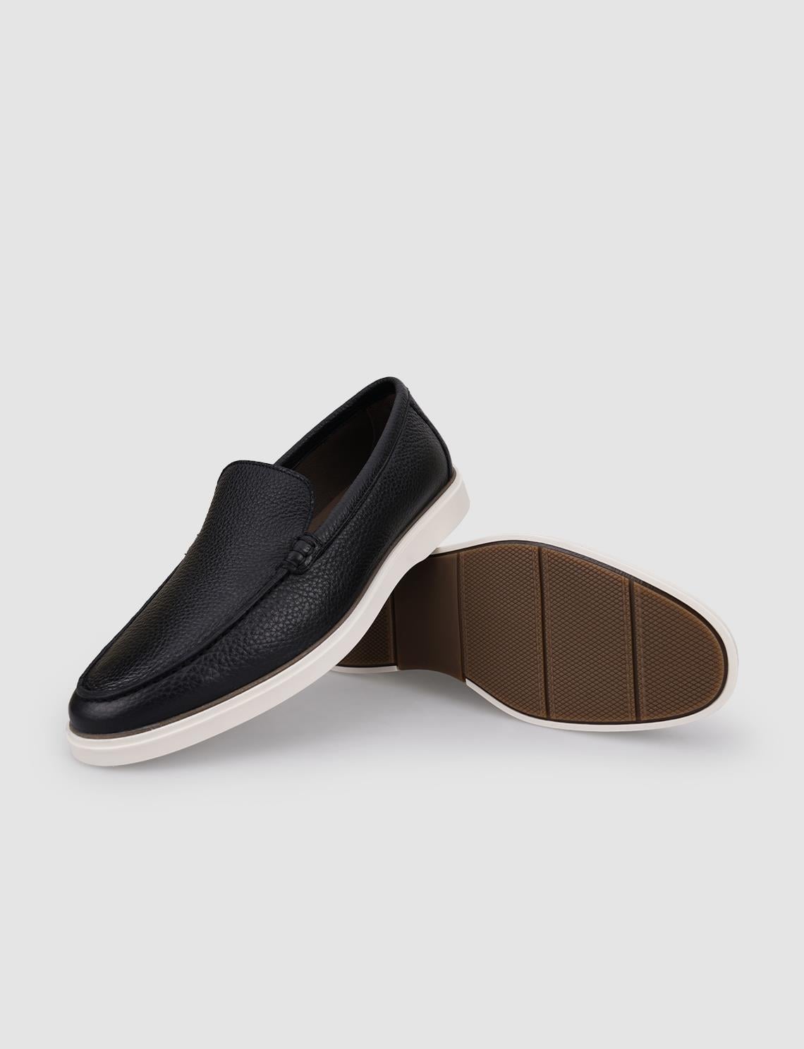 Cabani Siyah Cabani Hakiki Deri Erkek Loafer