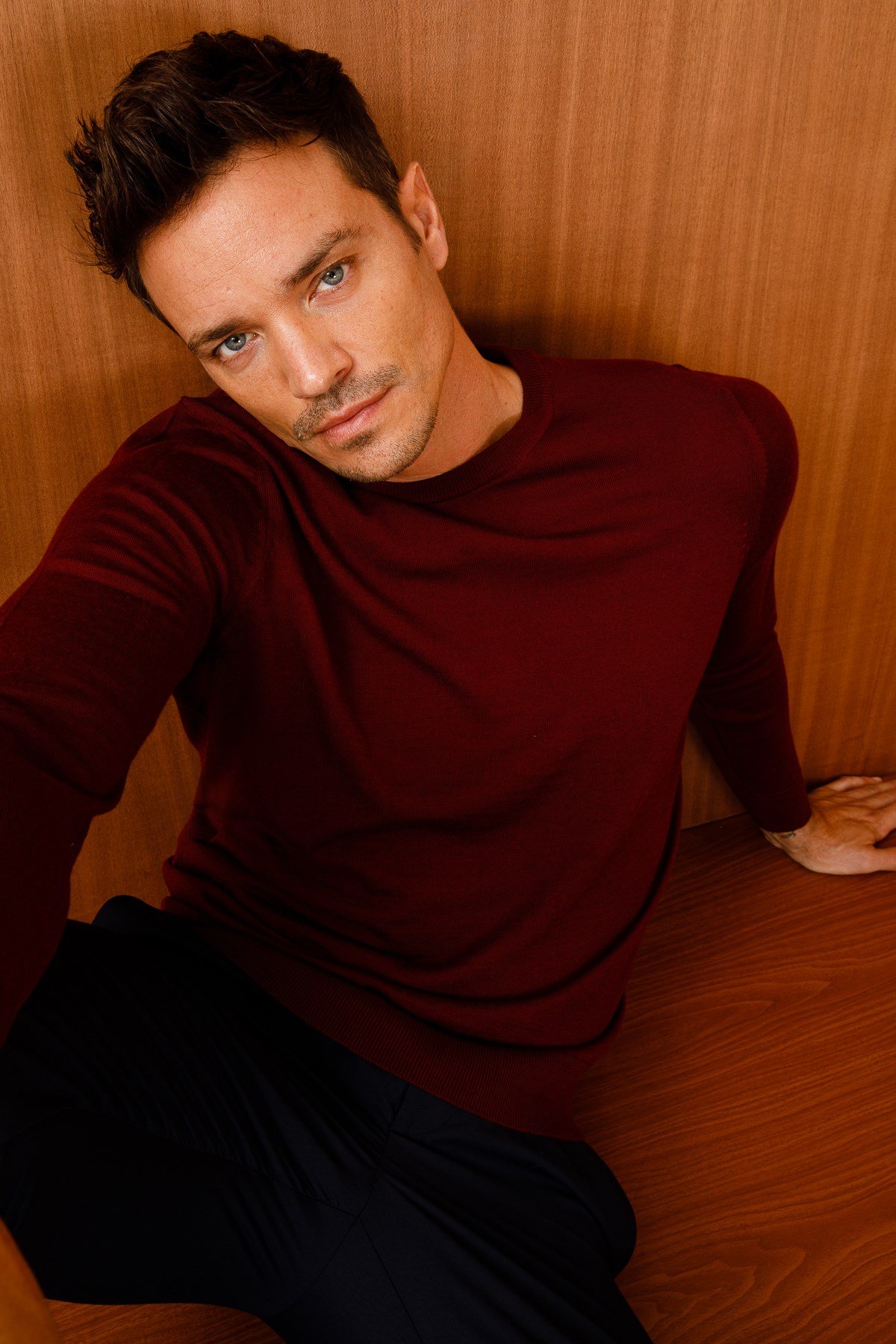 21603Erkek Basıc Sıfıryaka İnce Triko Kazak Bordo