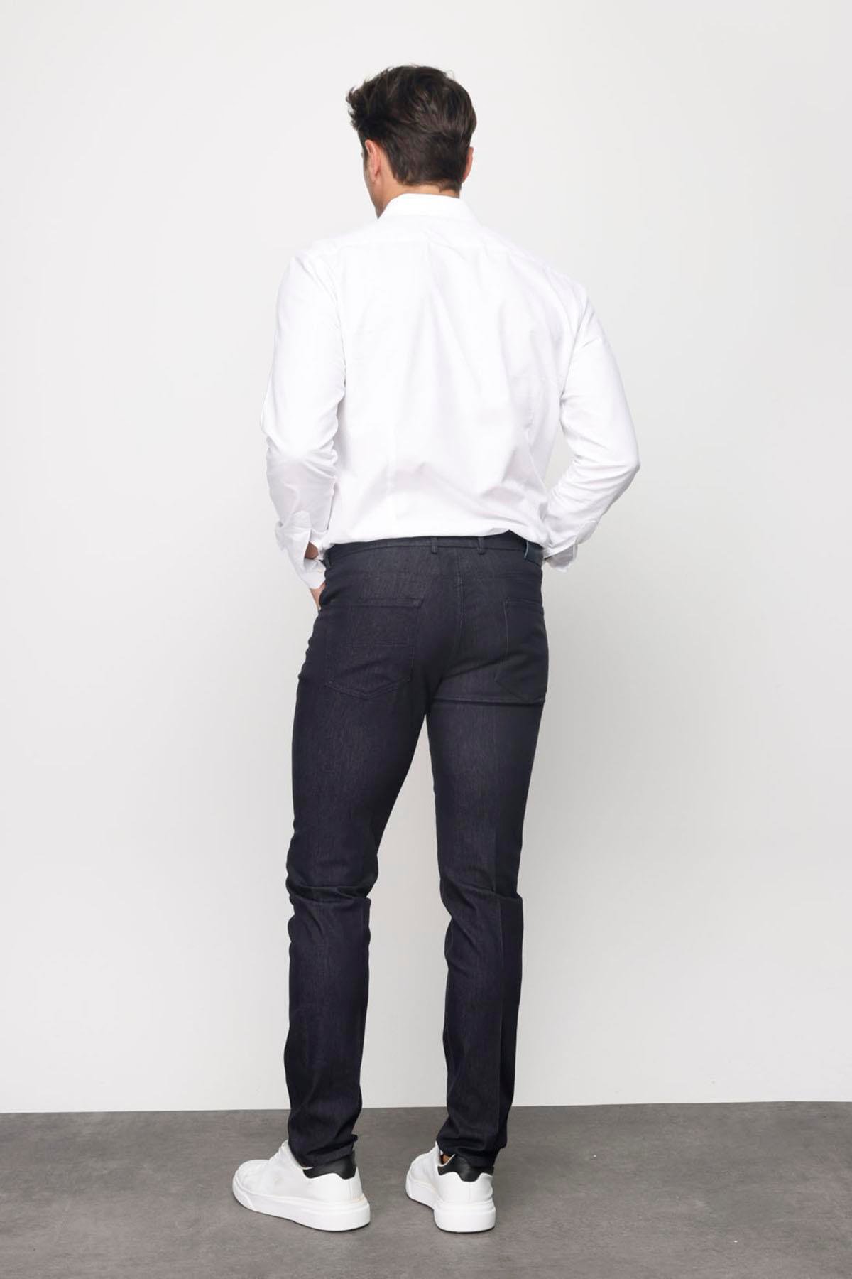 DNM.S23.105Erkek Beli Lastikli 5 Cepli Koton Pantolon Siyah