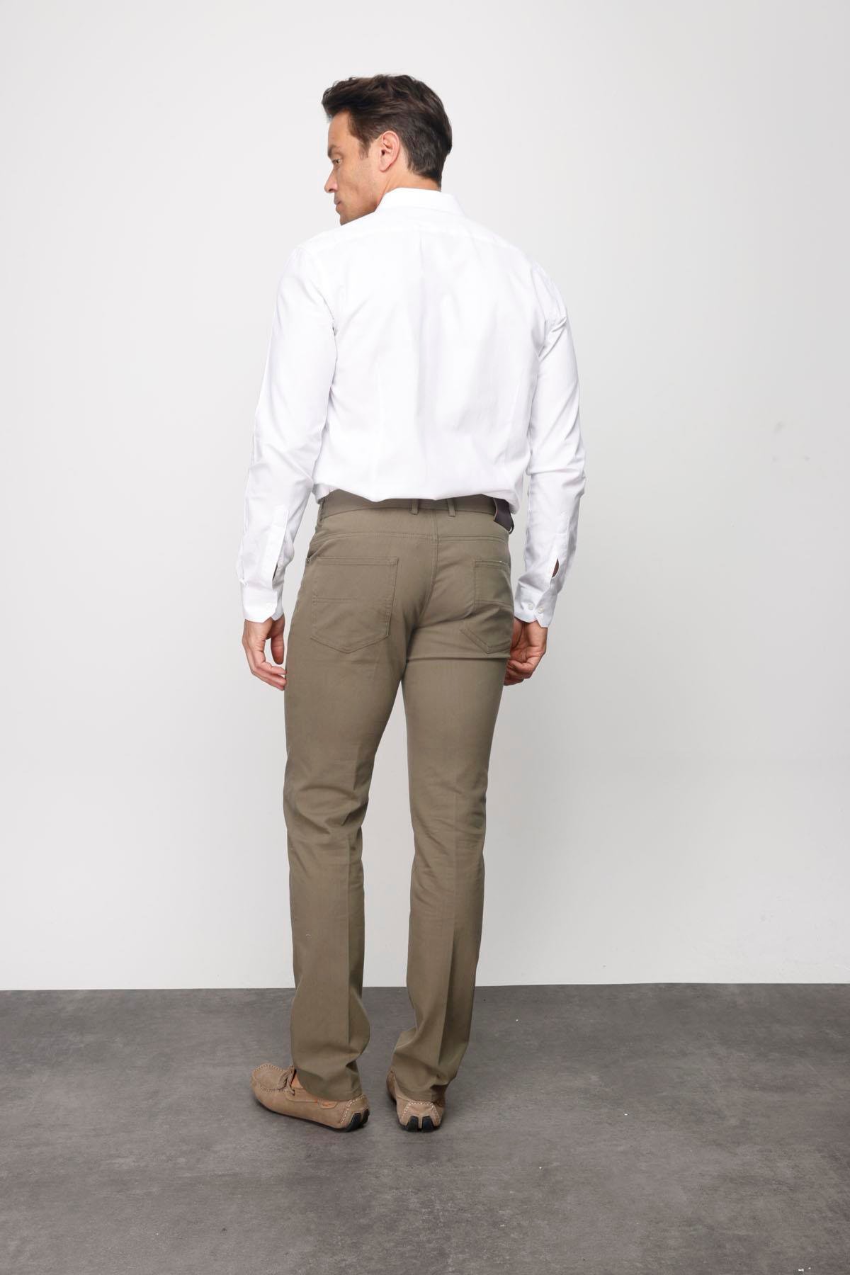 DNM.S23.106Erkek Beli Lastikli 5 Cepli Koton Pantolon Haki