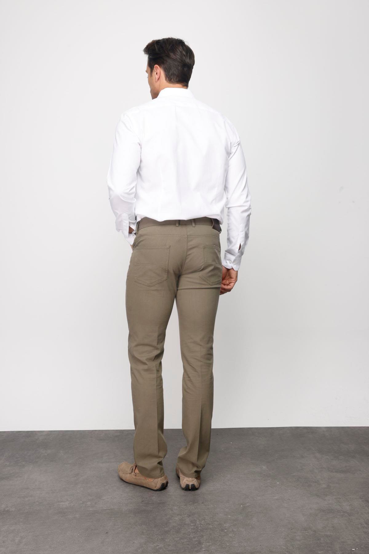 DNM.S23.106Erkek Beli Lastikli 5 Cepli Koton Pantolon Haki