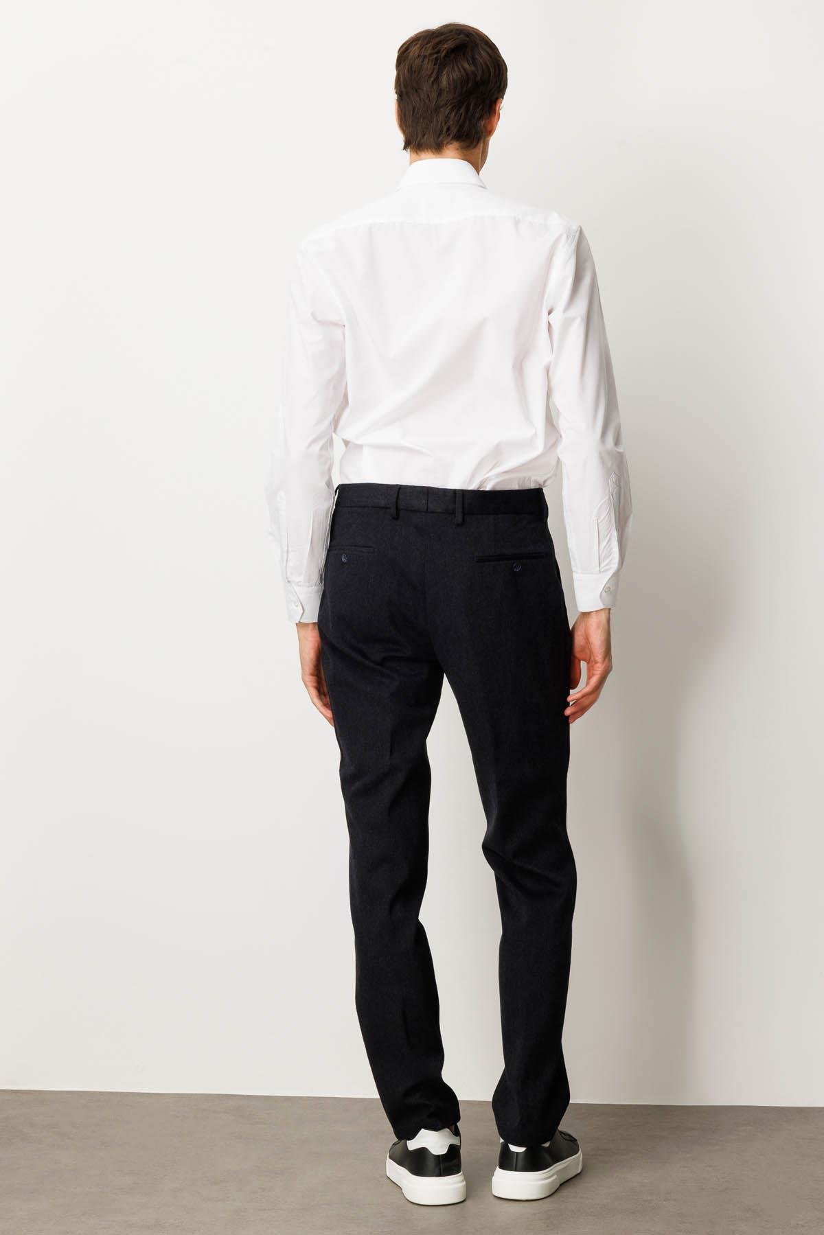 HND.W25.302Erkek Beli Lastikli Yan Cepli Koton Pantolon Lacivert