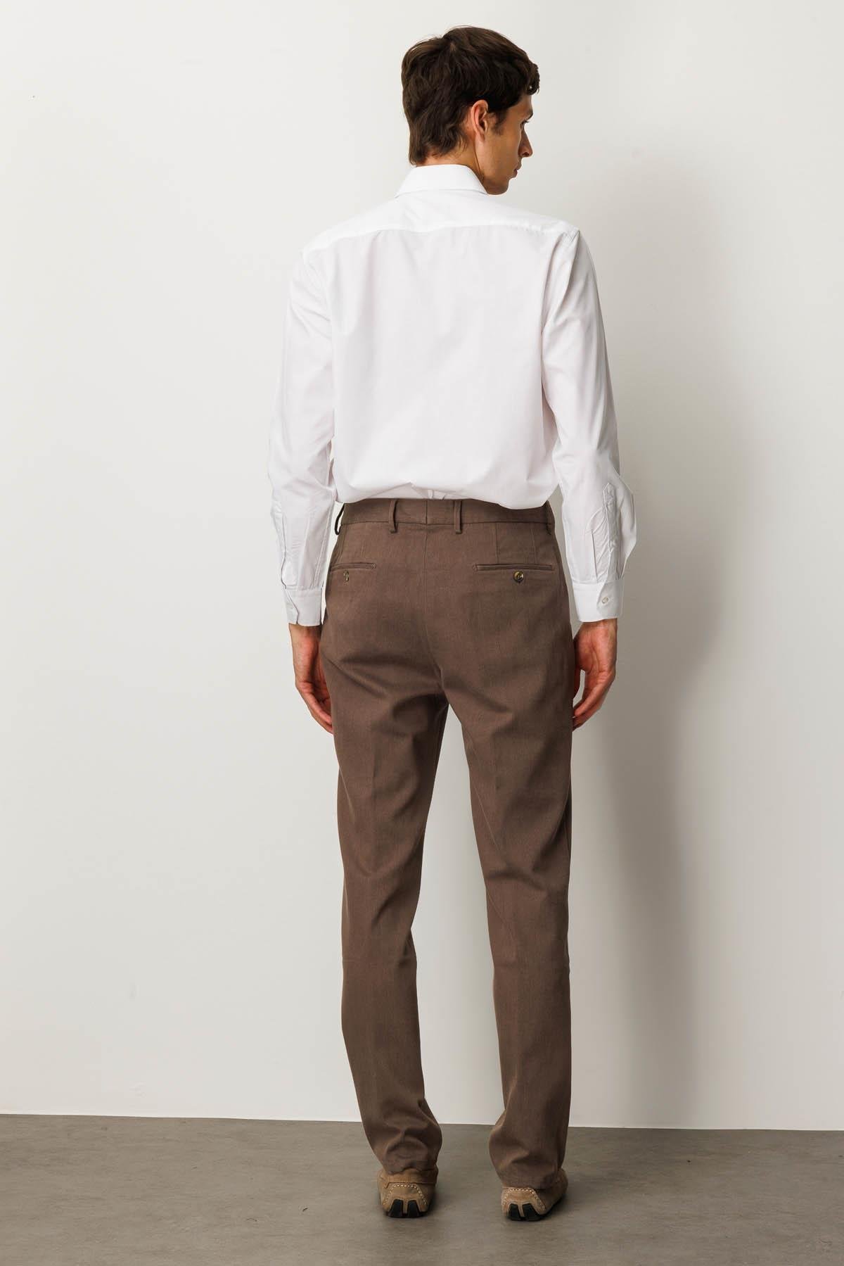 HND.W25.303Erkek Beli Lastikli Yan Cepli Koton Pantolon Bej