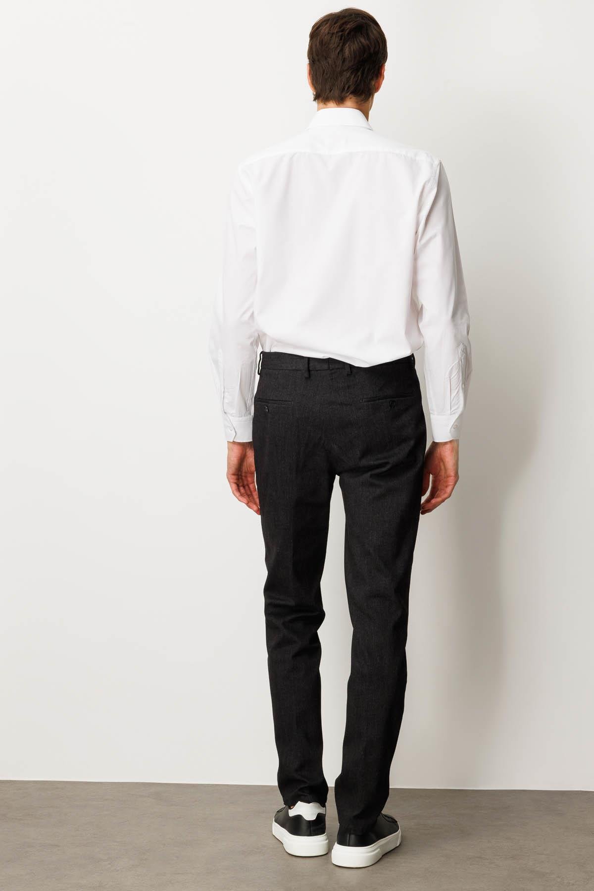 HND.W25.302Erkek Beli Lastikli Yan Cepli Koton Pantolon Antra