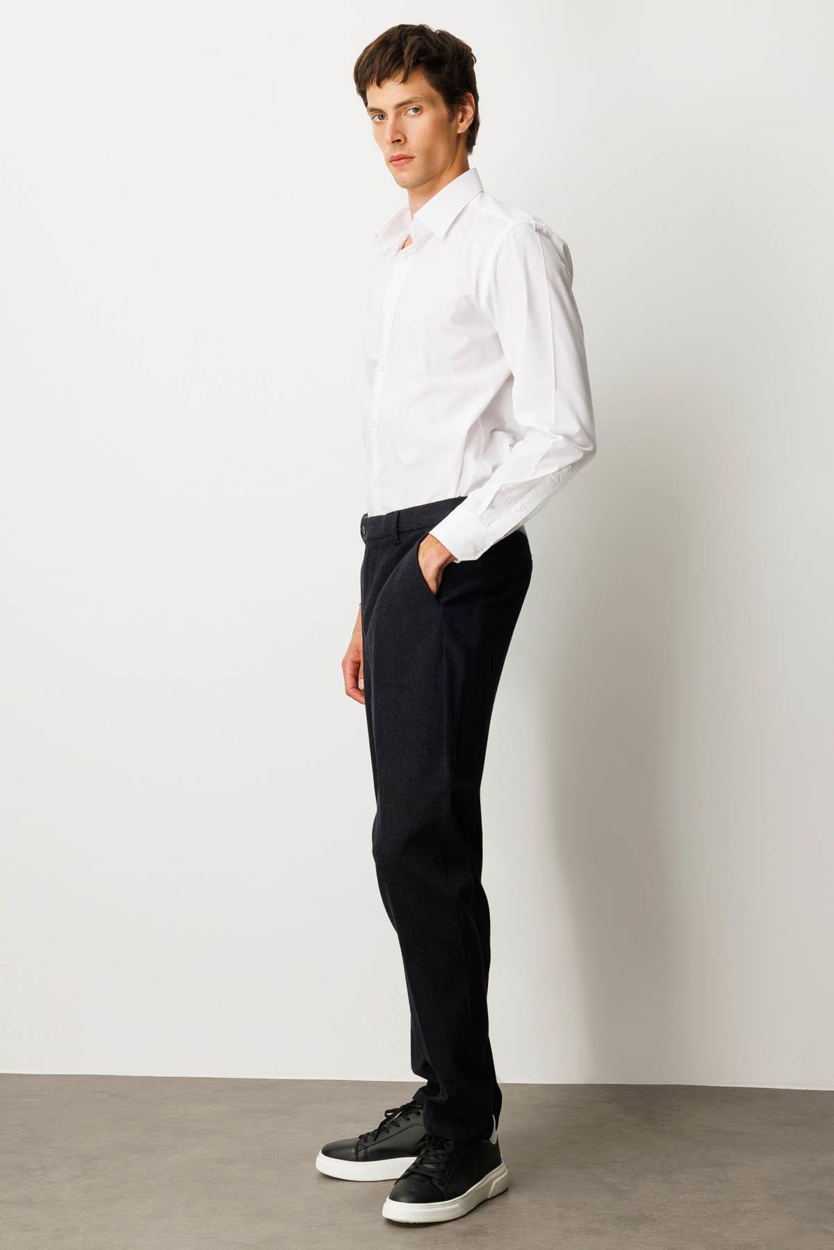 HND.W25.302Erkek Beli Lastikli Yan Cepli Koton Pantolon Lacivert