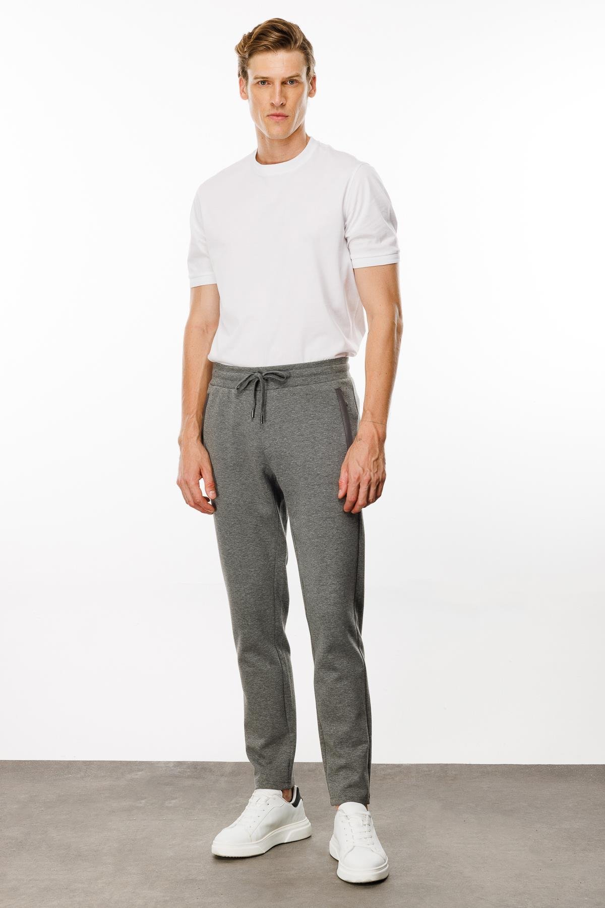 24452Erkek Cebi Kapitone Eşofman Altı Antra/Melanj