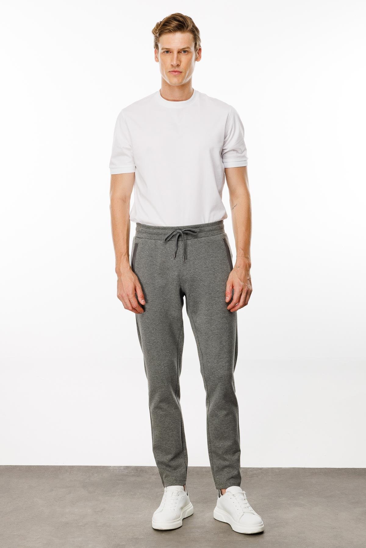 24452Erkek Cebi Kapitone Eşofman Altı Antra/Melanj