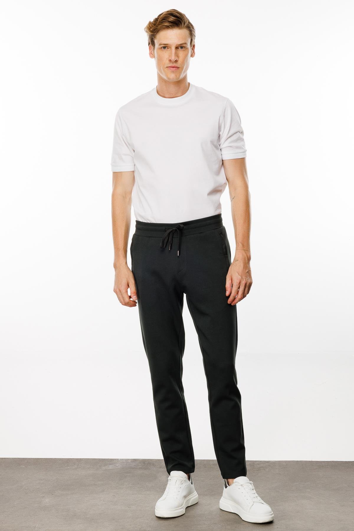 24452Erkek Cebi Kapitone Eşofman Altı Haki