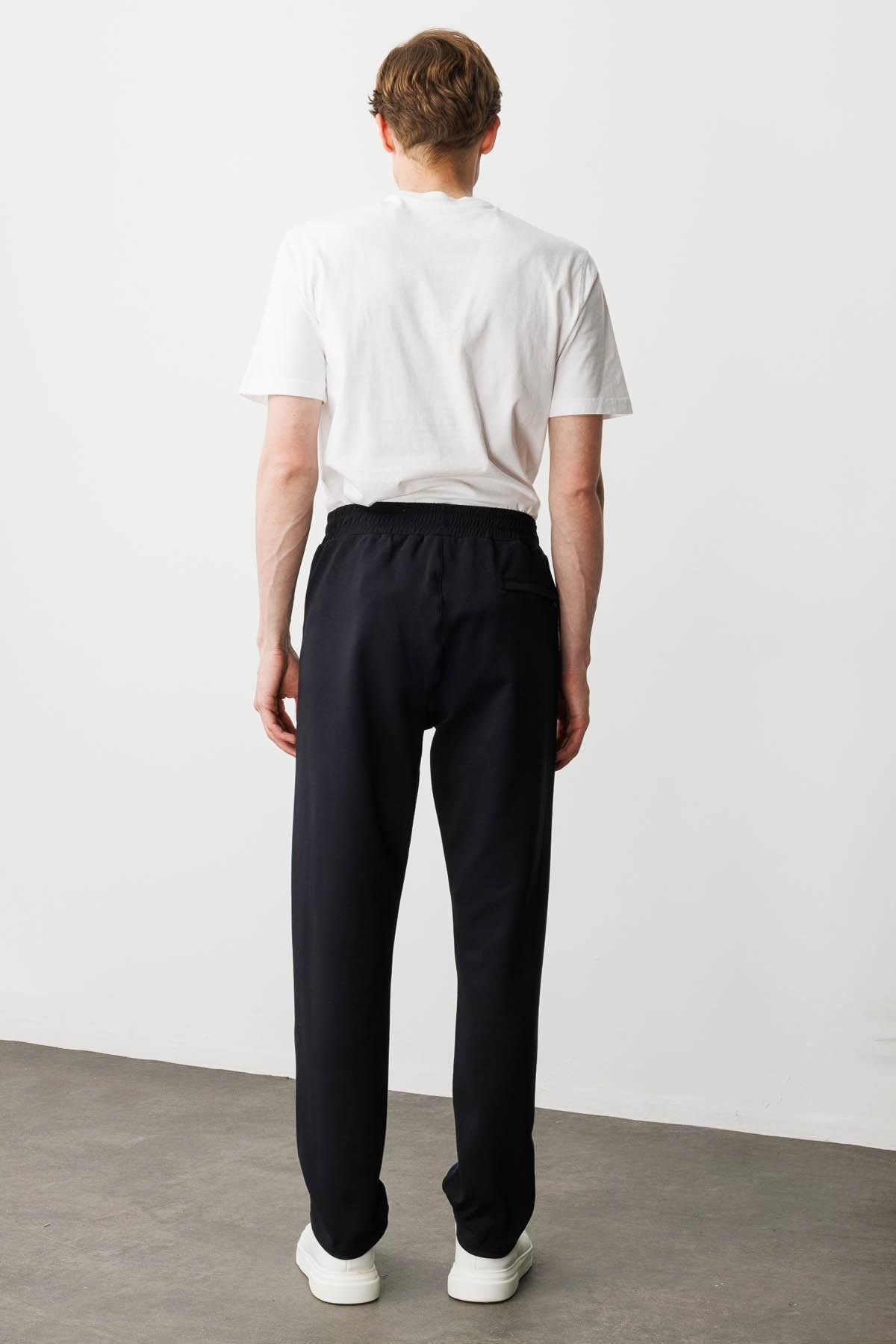 25444Erkek Cep Yanı Kumaş Eşofman Altı K.Lacivert