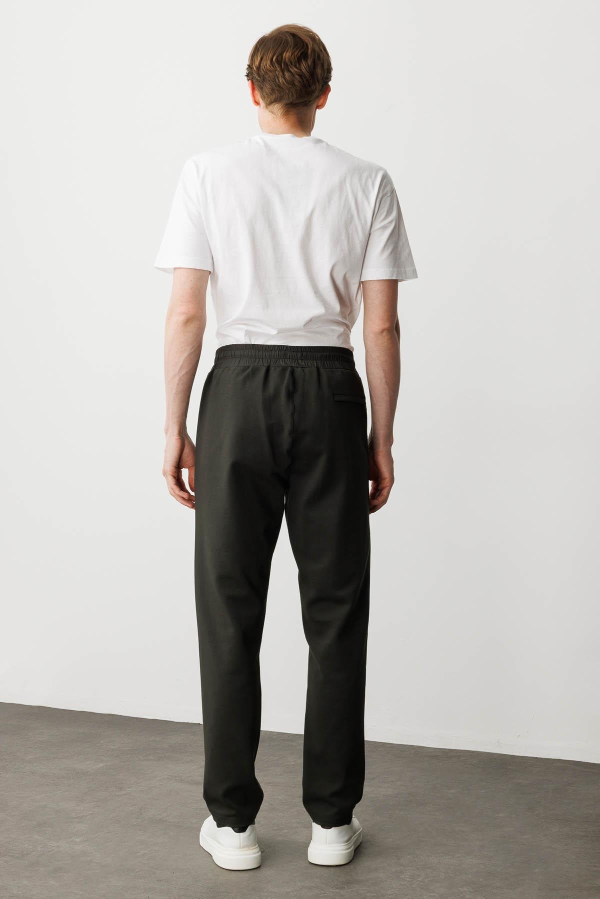 25444Erkek Cep Yanı Kumaş Eşofman Altı K.Haki