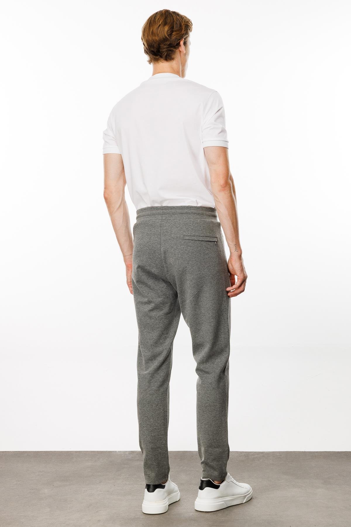 24455Erkek Cepleri Fermuarlı Eşofman Altı Antra/Melanj