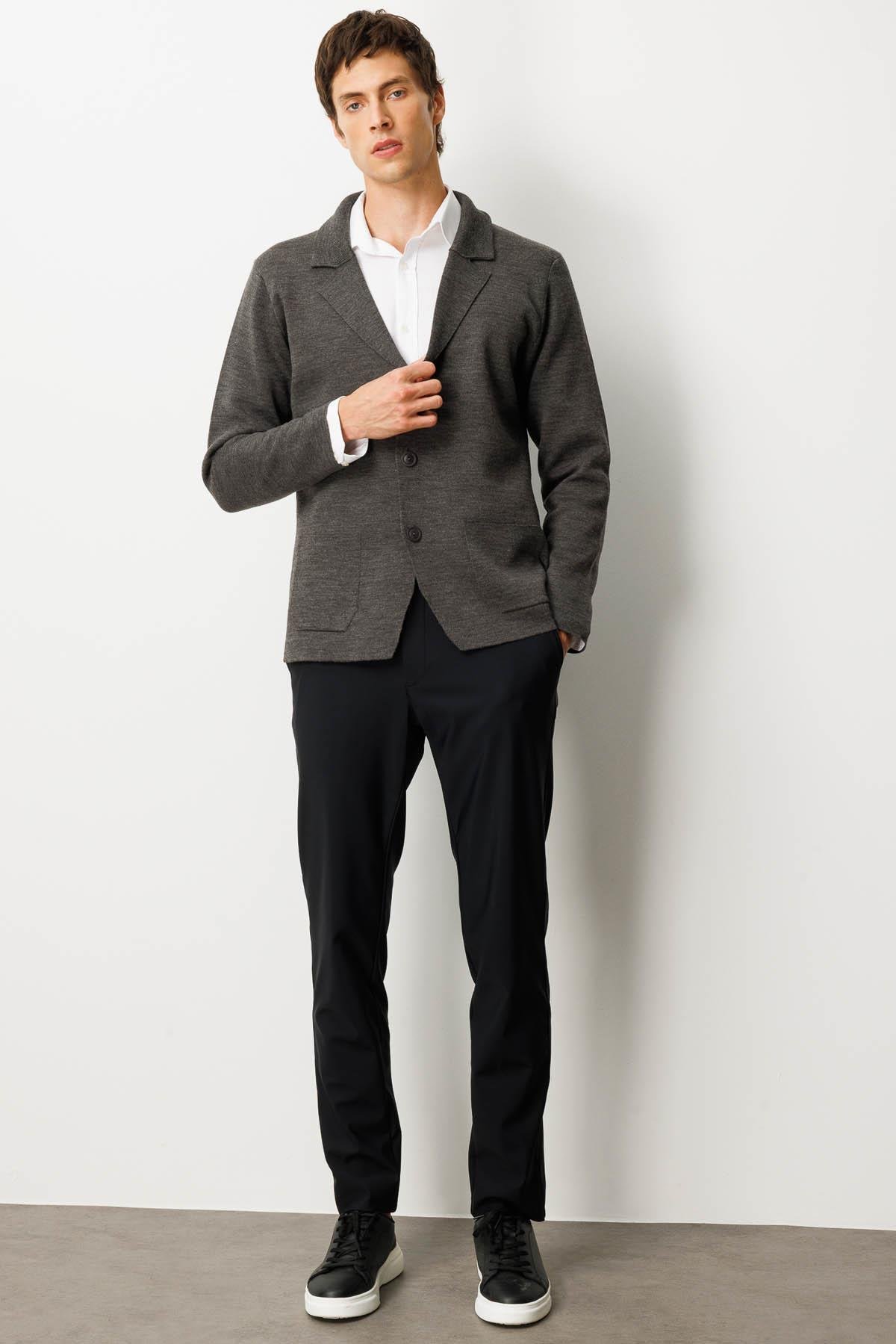 23600Erkek Cepli Blazer Ceket K.Füme