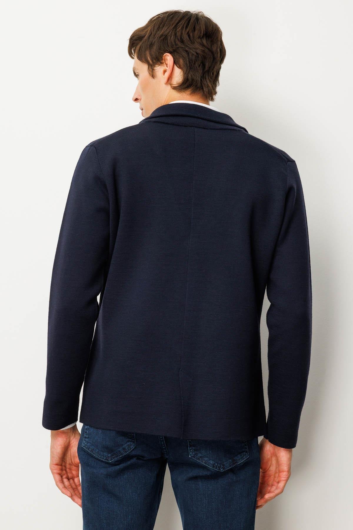 23600Erkek Cepli Blazer Ceket Lacivert