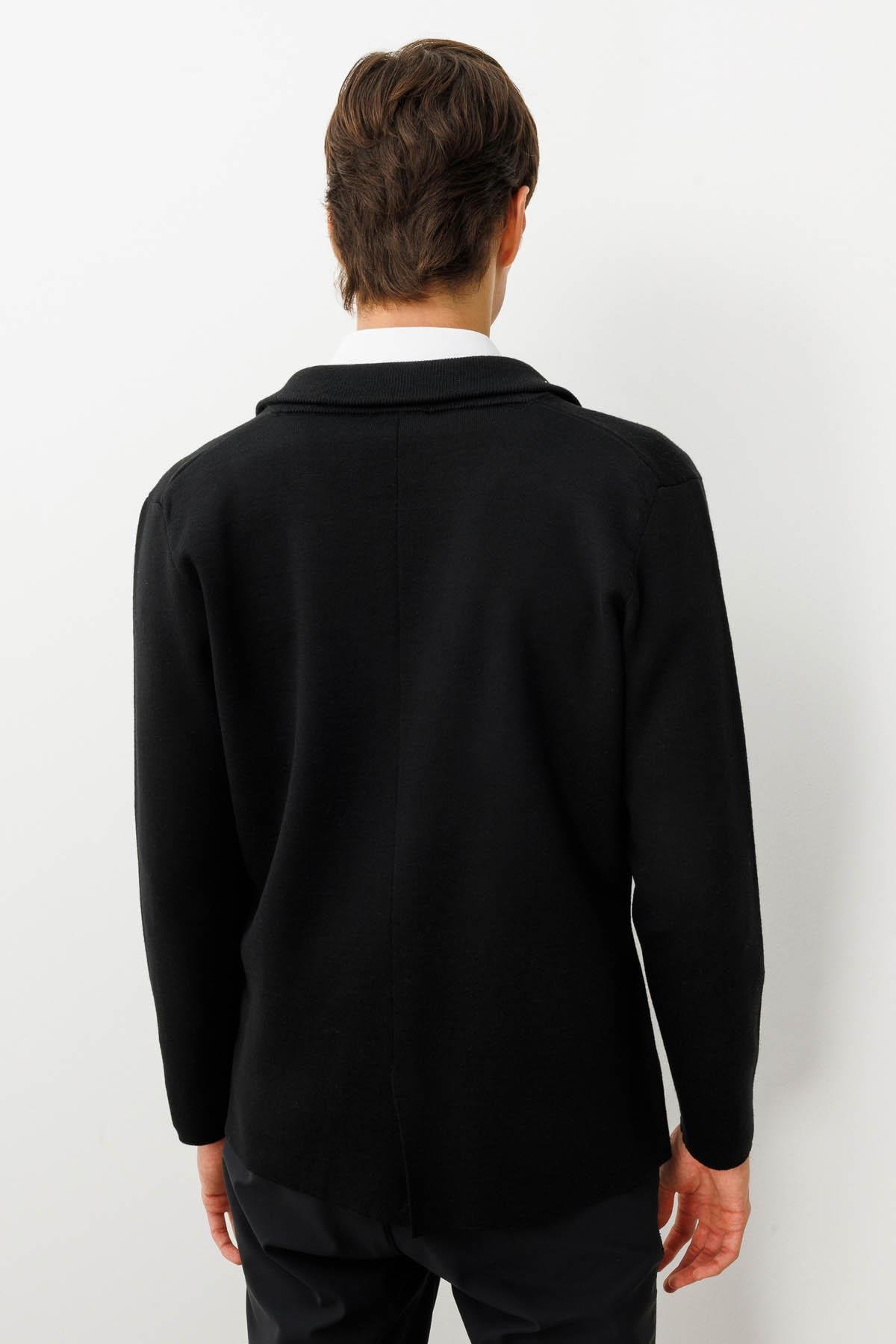 23600Erkek Cepli Blazer Ceket Siyah