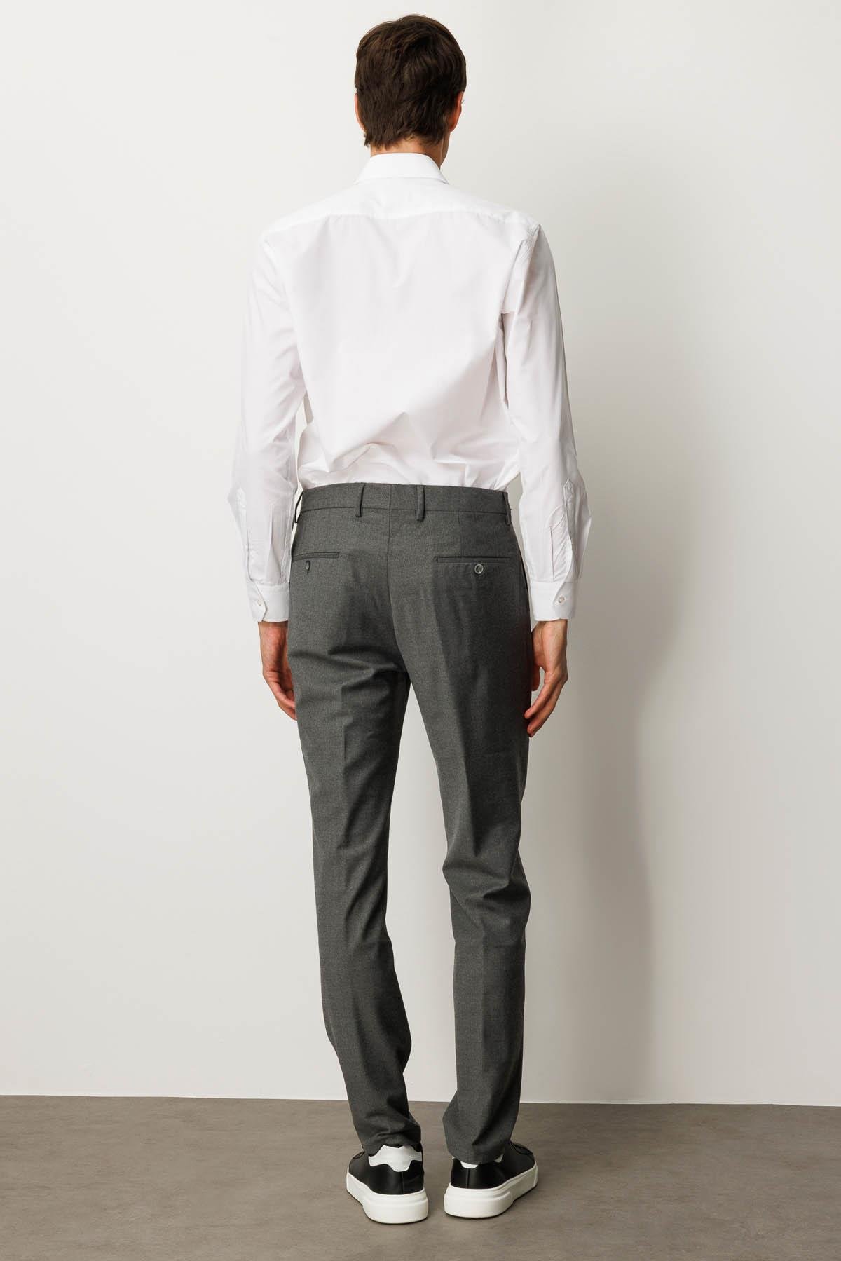 HND.W25.304Erkek Cepli Yün Karışımlı Pantolon Gri