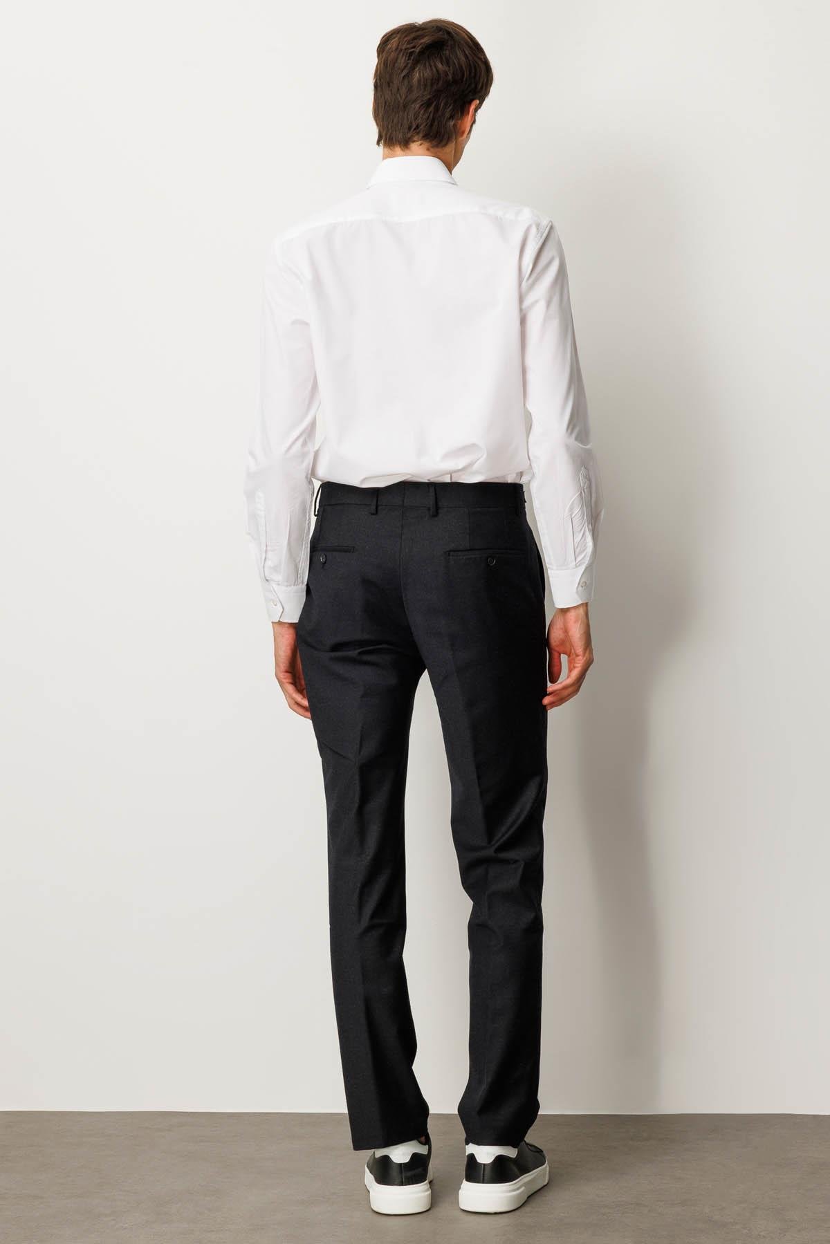 HND.W25.304Erkek Cepli Yün Karışımlı Pantolon Siyah