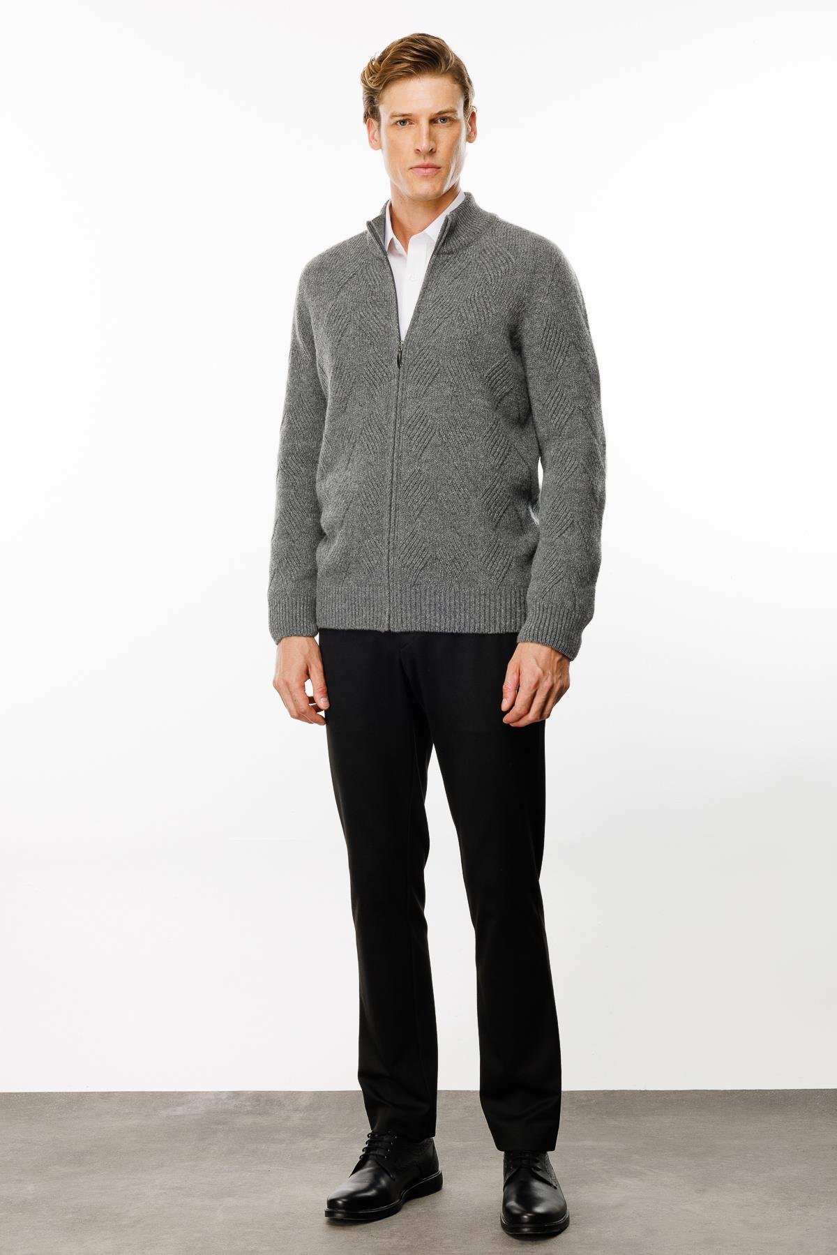 23543Мужская шерстяная куртка с рисунком Копченый