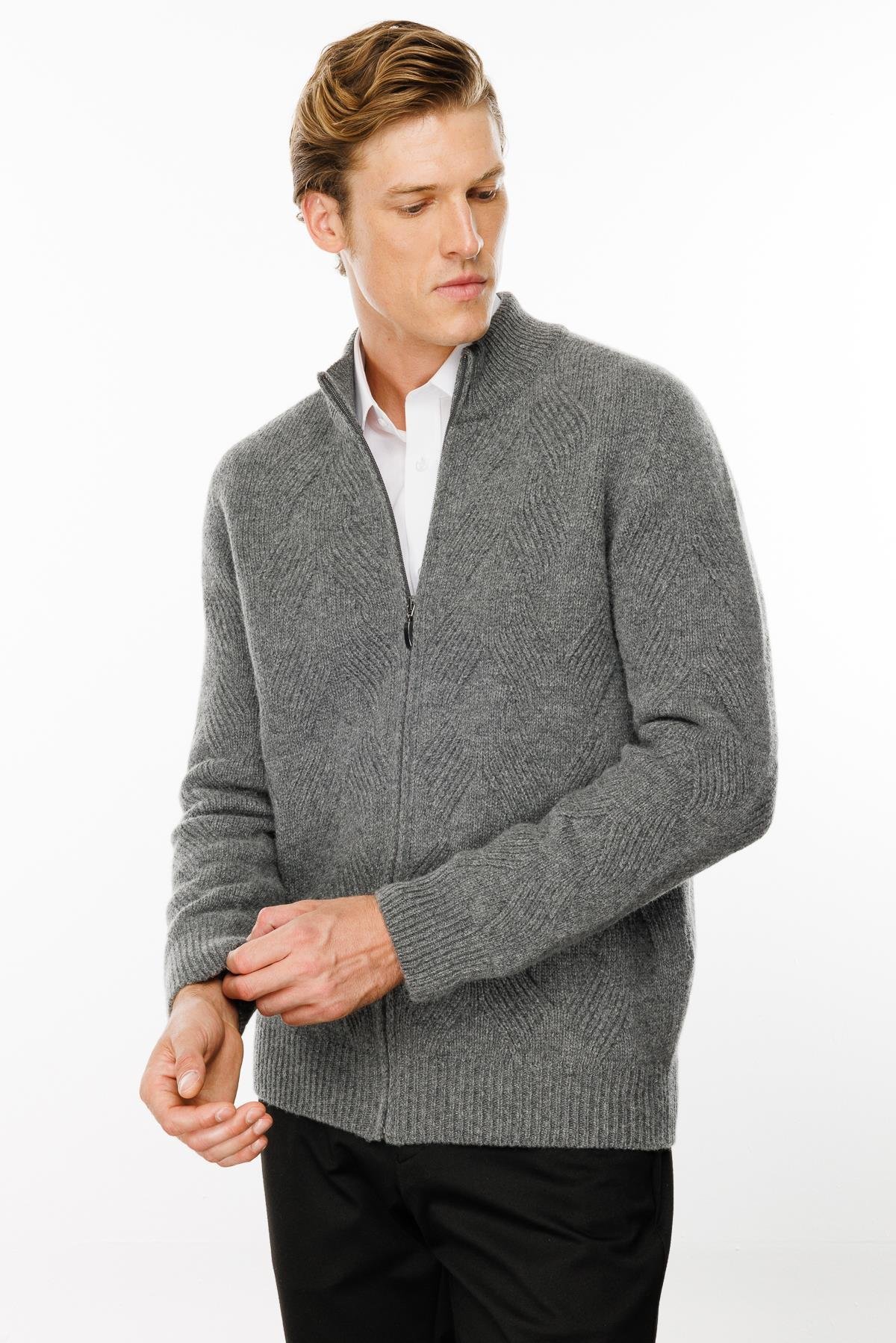 23543Мужская шерстяная куртка с рисунком Копченый