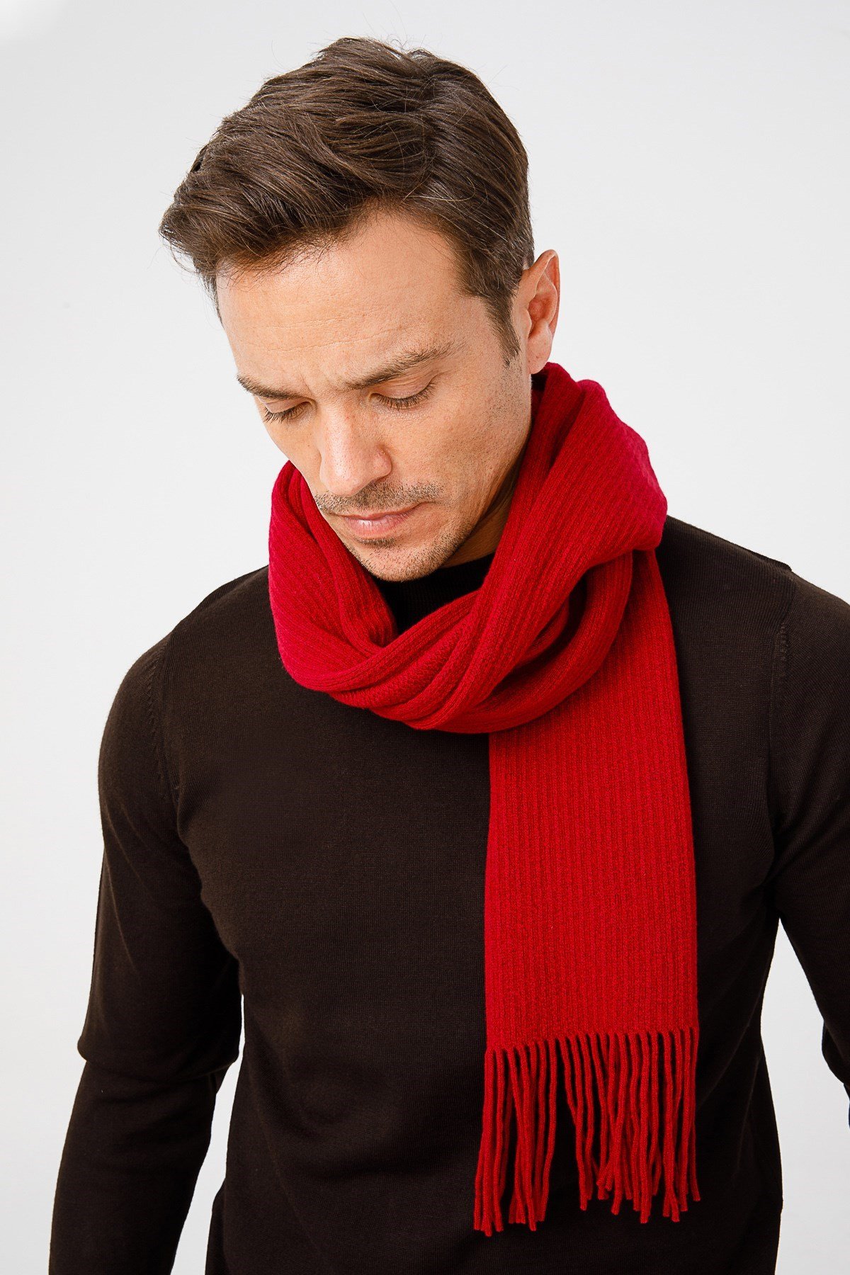 22527Erkek Düz Yün Kaşkol V.Çürüğü