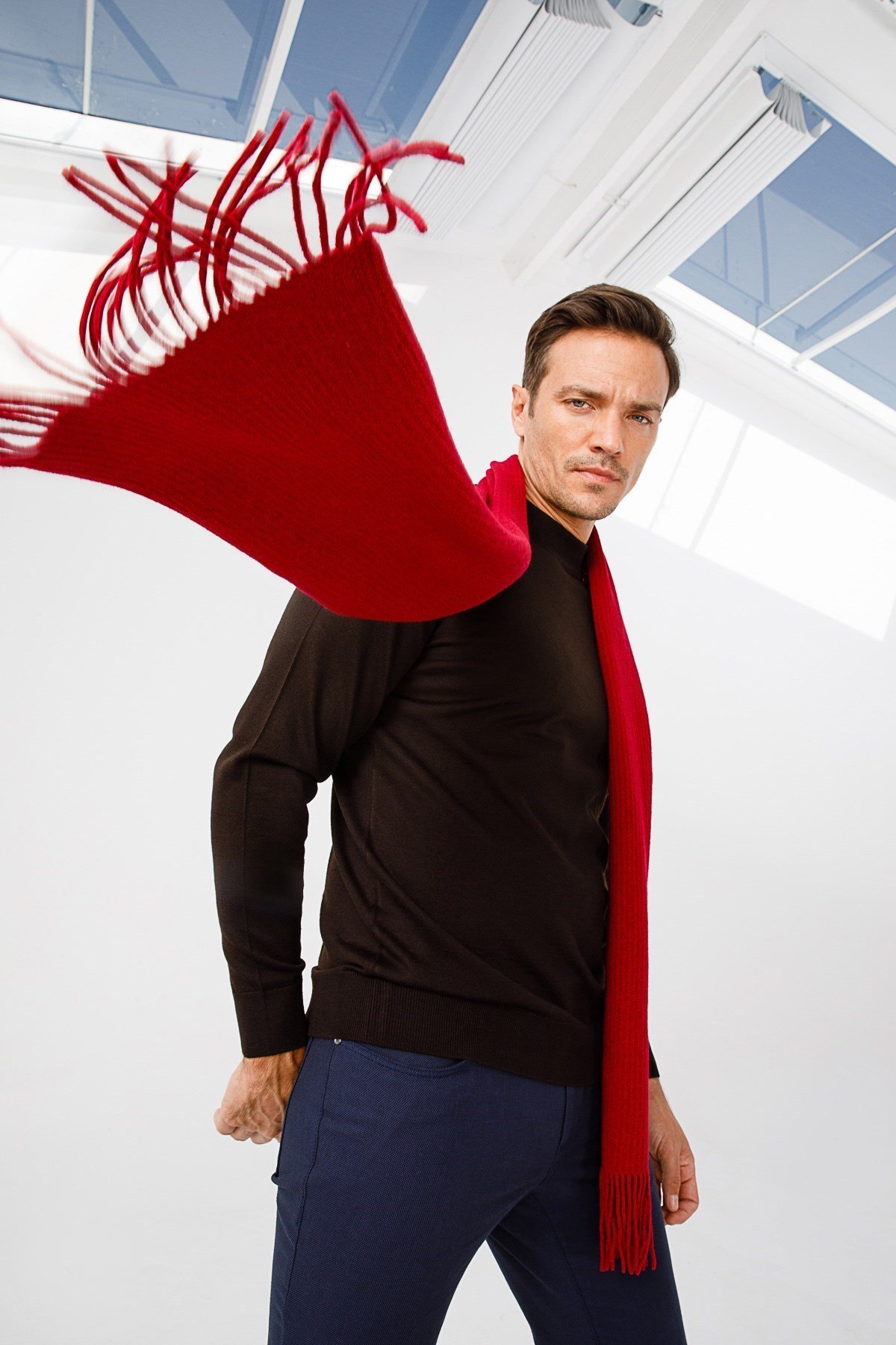 22527Erkek Düz Yün Kaşkol V.Çürüğü