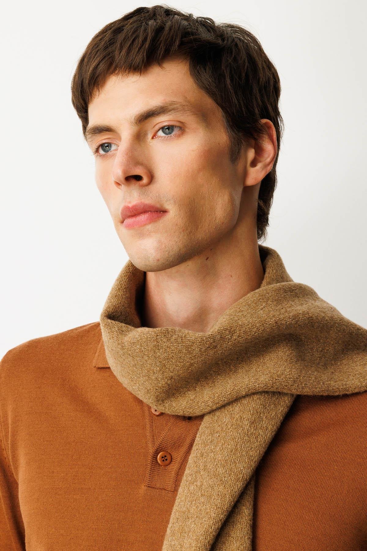 22527Erkek Düz Yün Kaşkol V.Camel