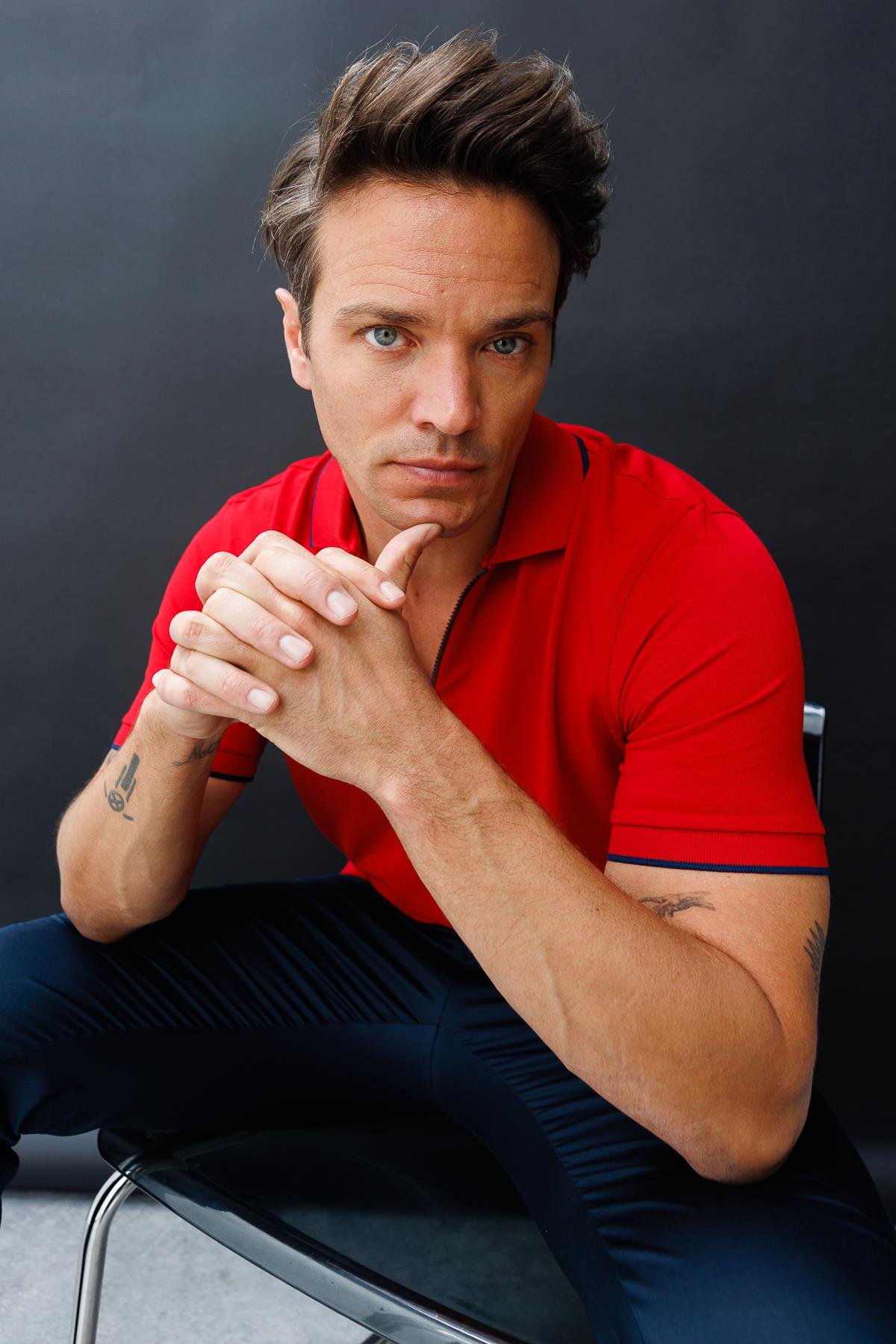 210Erkek Fermuarlı Polo Yaka T-shirt Kırmızı