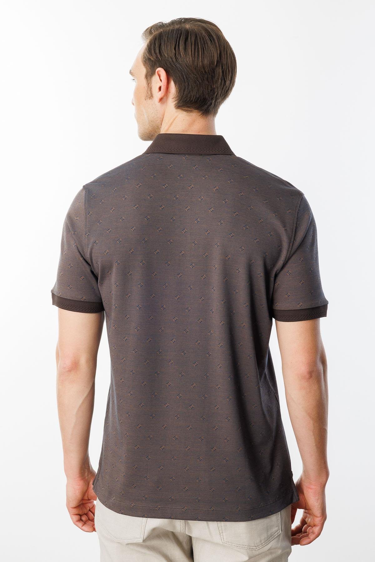 601Erkek Fermuarlı T-shirt Kahve