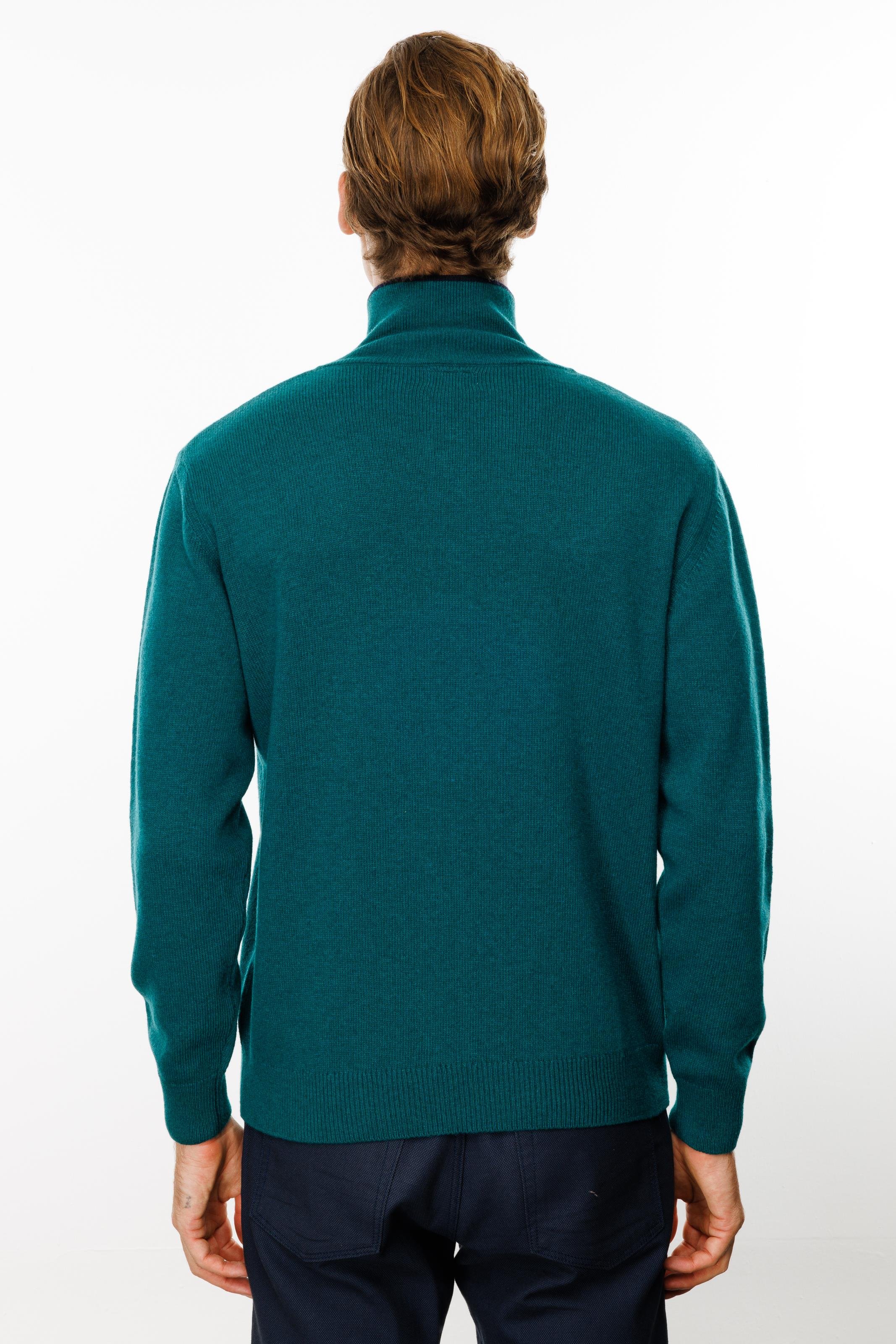 22570Erkek Fermuarlı Yaka Klasik Yün Kazak K.Ö.başı