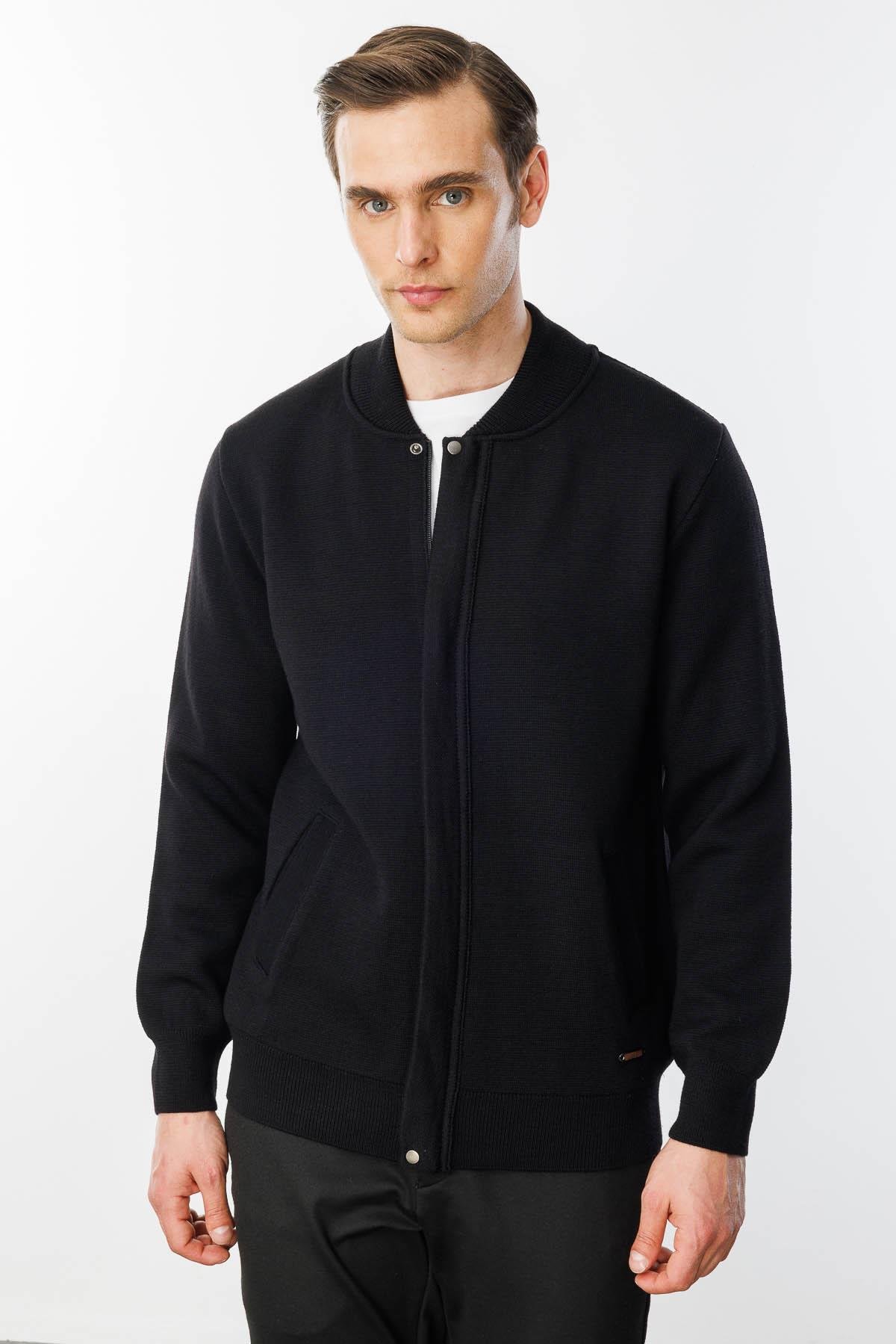 22530Мужская трикотажная вязаная куртка с воротником 