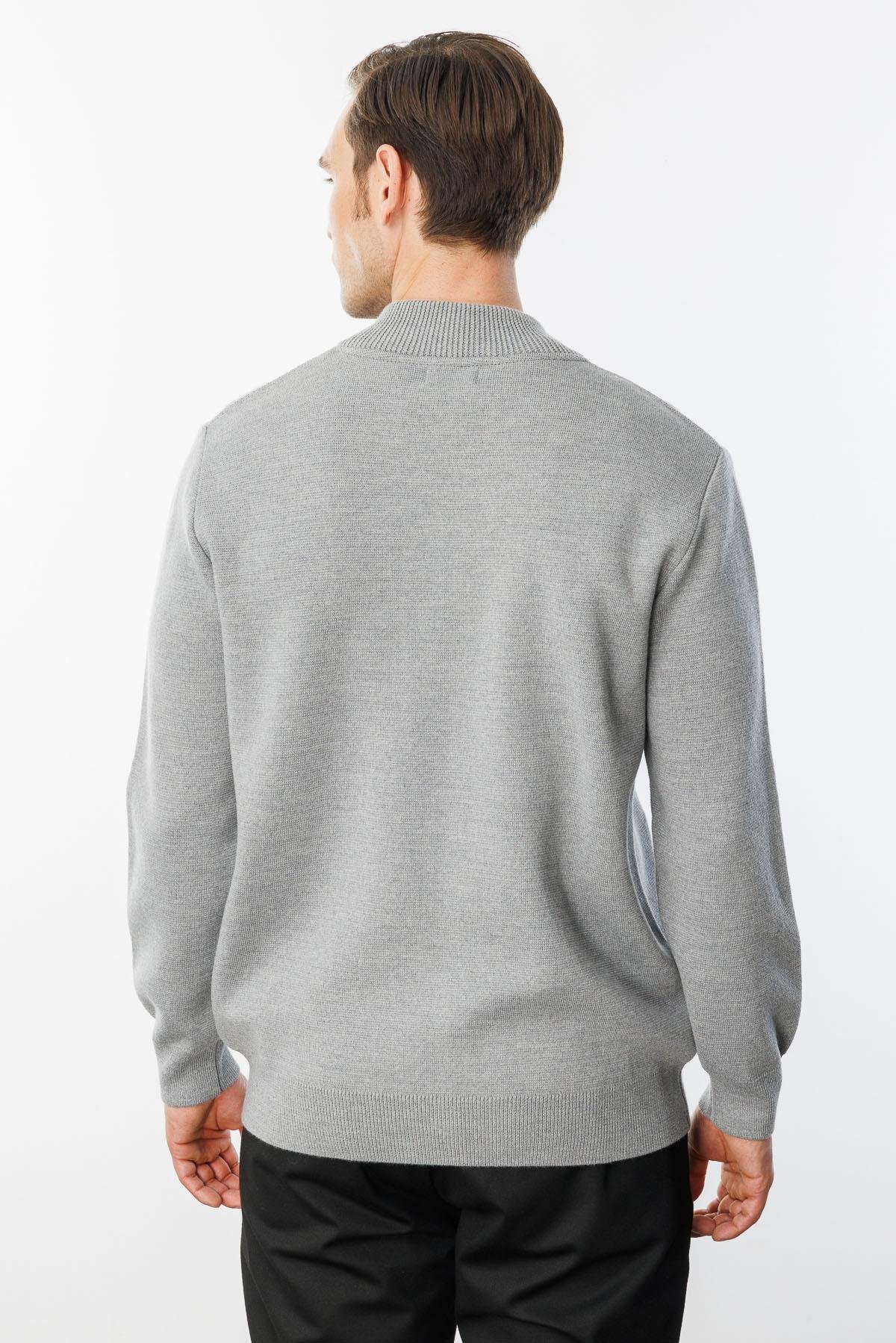 22530Мужская трикотажная вязаная куртка с воротником 