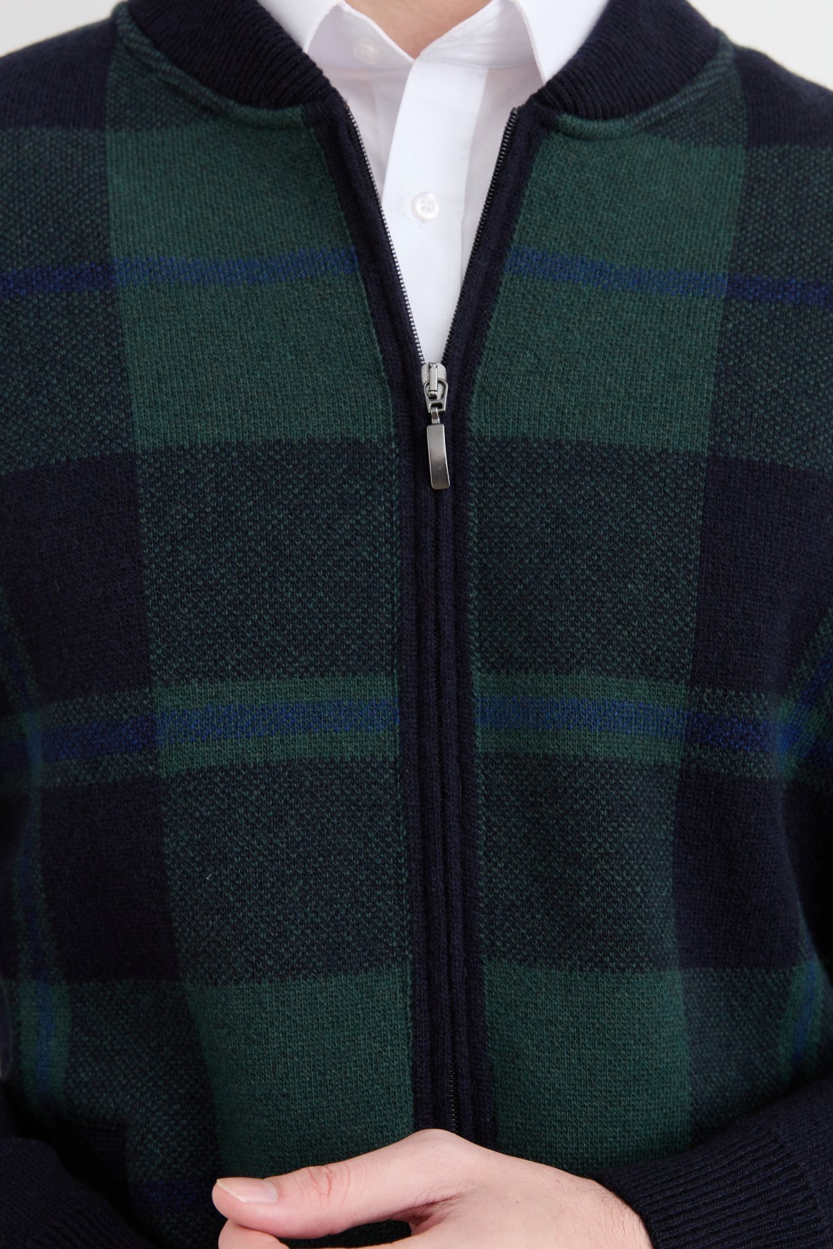 22552Erkek Hakim Yaka Kareli Pike Dokuma Mont K.Lacivert