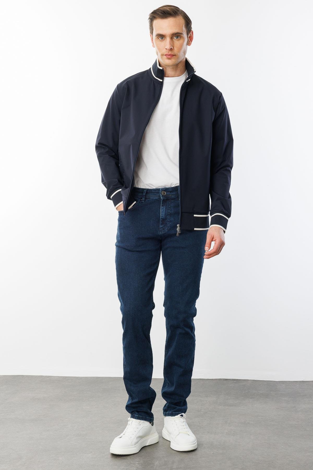 25442Erkek Hakim Yaka Mont Lacivert