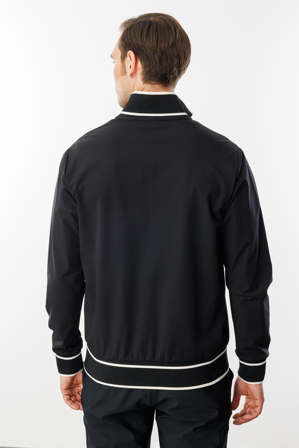 25442Erkek Hakim Yaka Mont Siyah