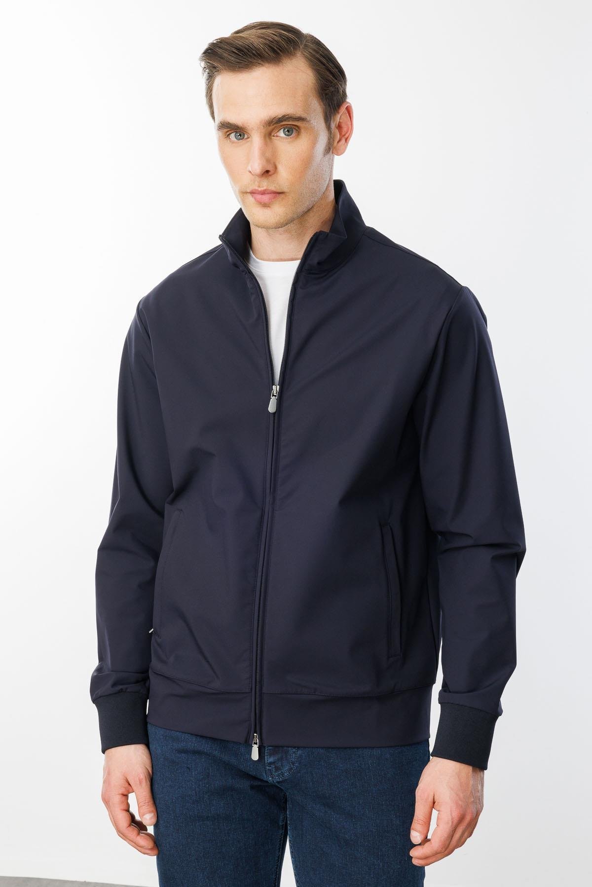 25441Erkek Hakim Yaka Yan Cepli Mont K.Lacivert