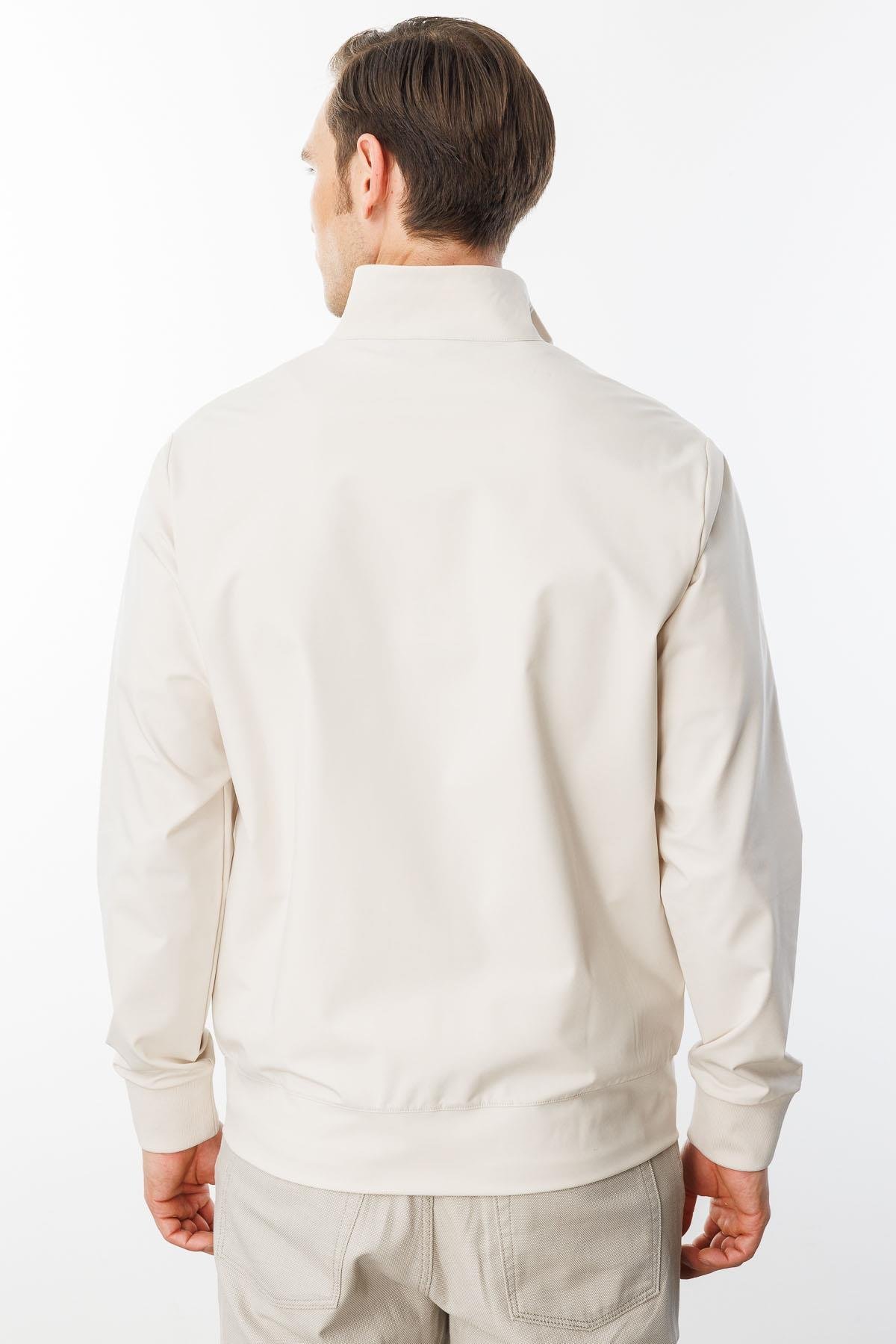 25441Erkek Hakim Yaka Yan Cepli Mont Krem