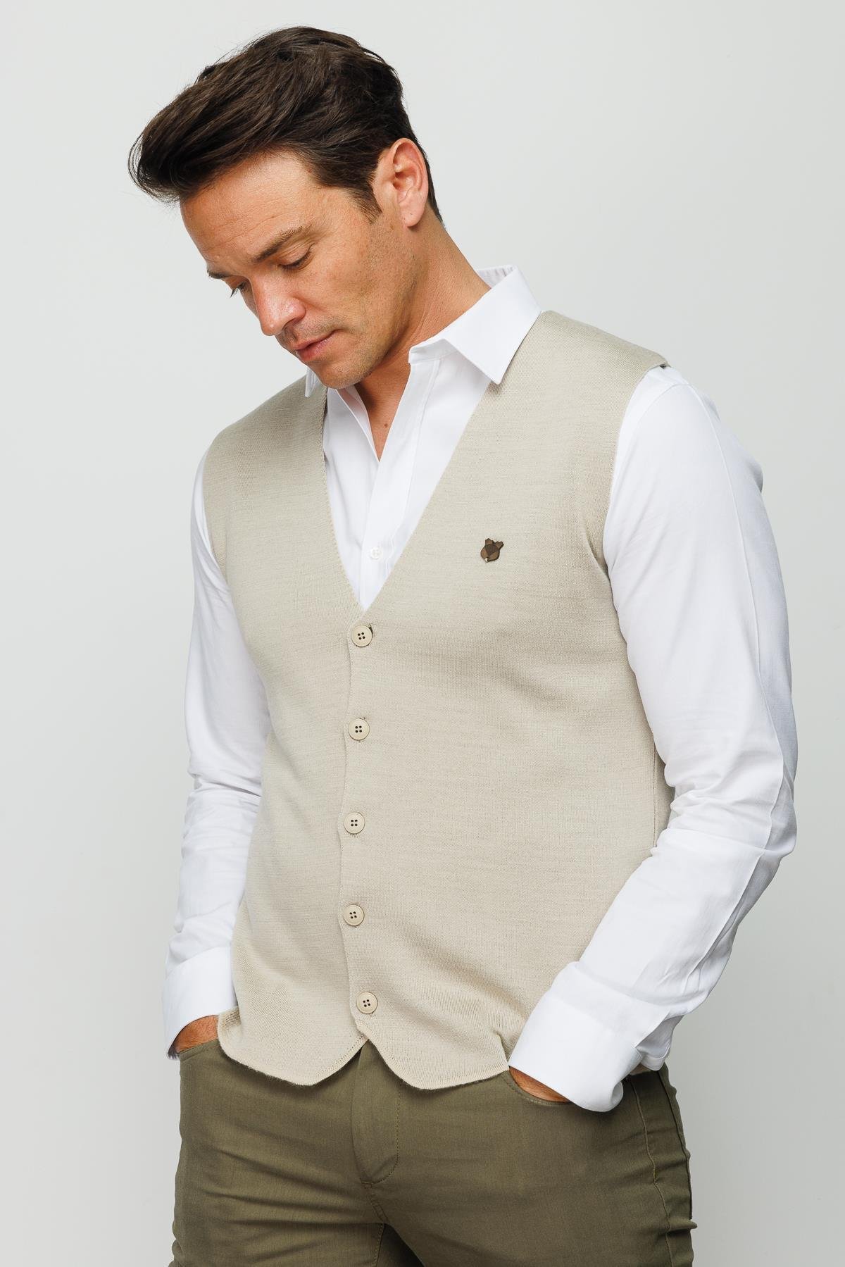 22511мужской трикотажный светло - бежевый