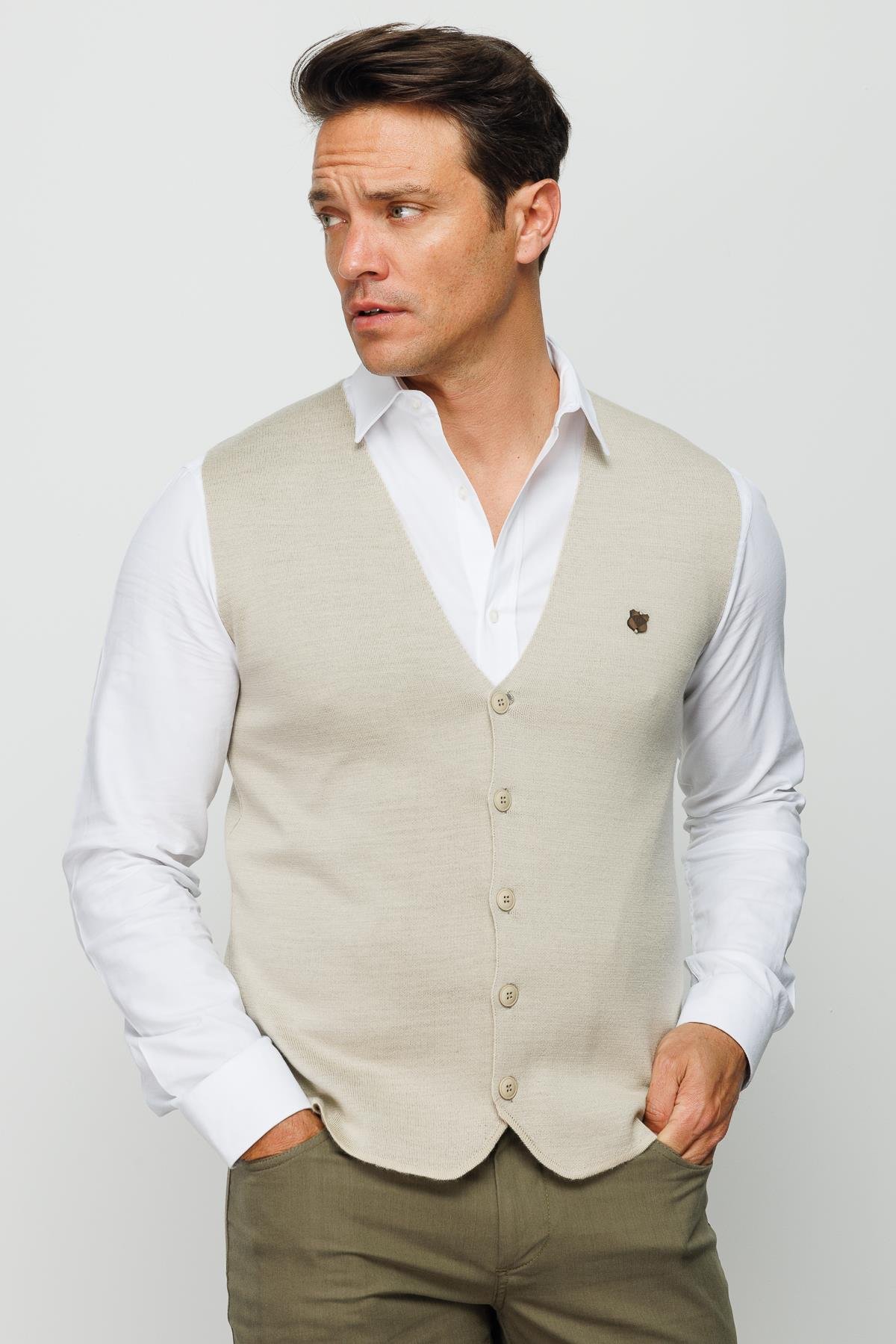 22511мужской трикотажный светло - бежевый