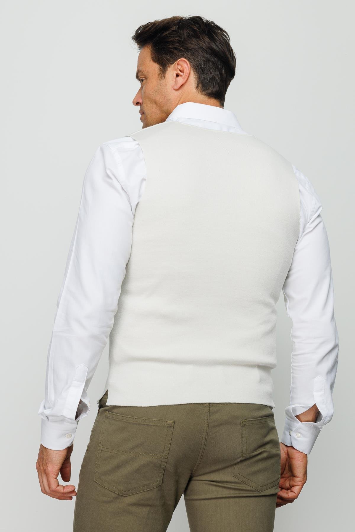 22511Мужской трикотажный жилет Костяной цвет