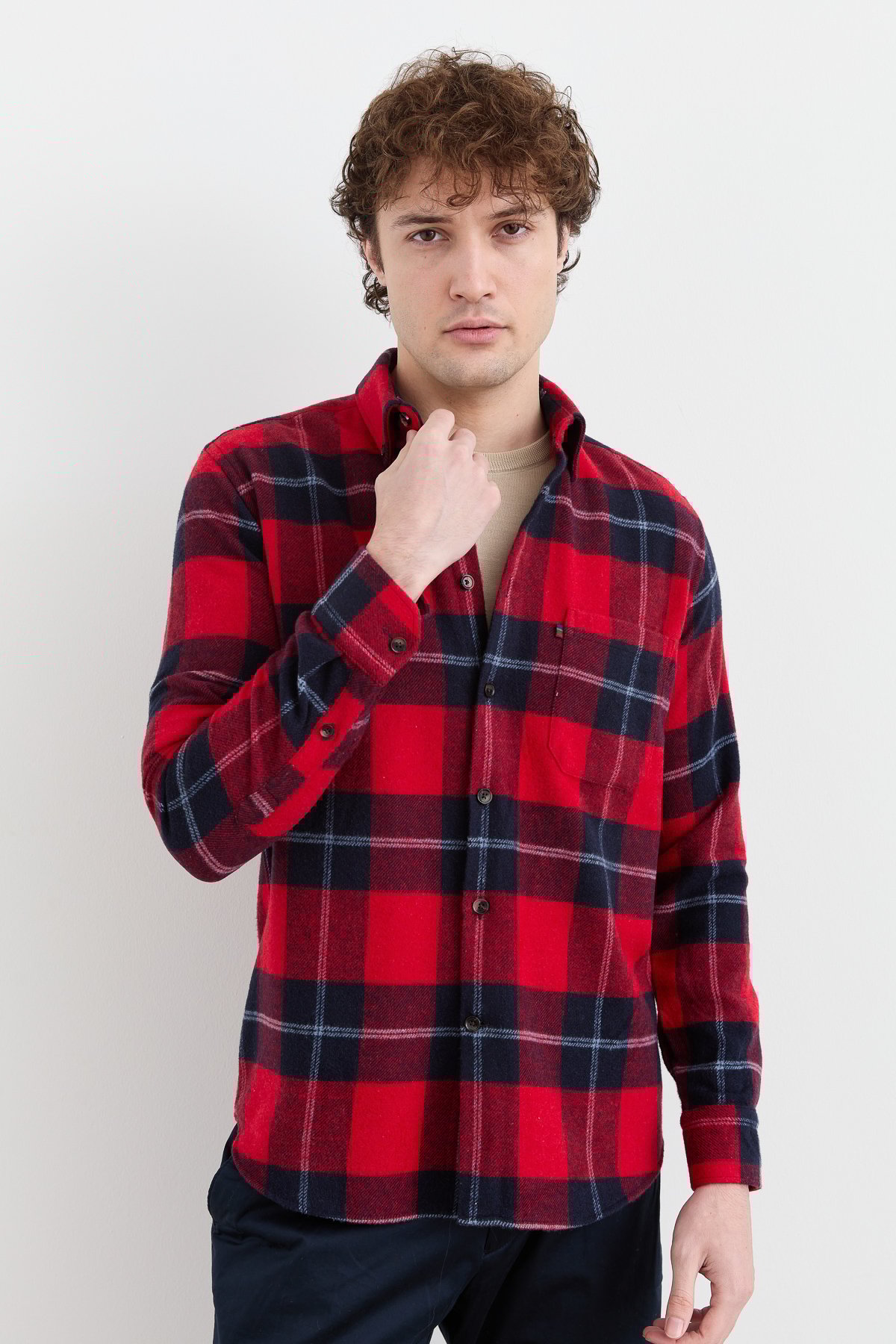 PNDKGMErkek Kareli Kışlık Gömlek 15