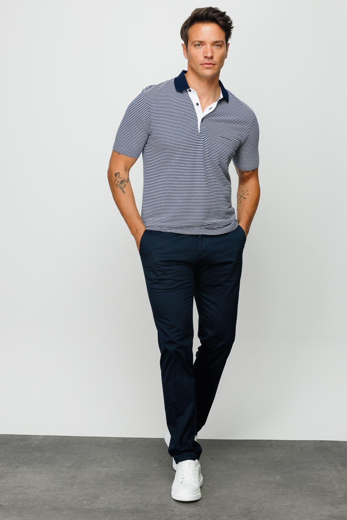 MTA 601Erkek Merserize T-shirt Lacivert