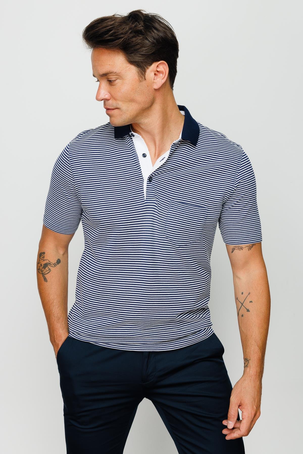 MTA 601Erkek Merserize T-shirt Lacivert