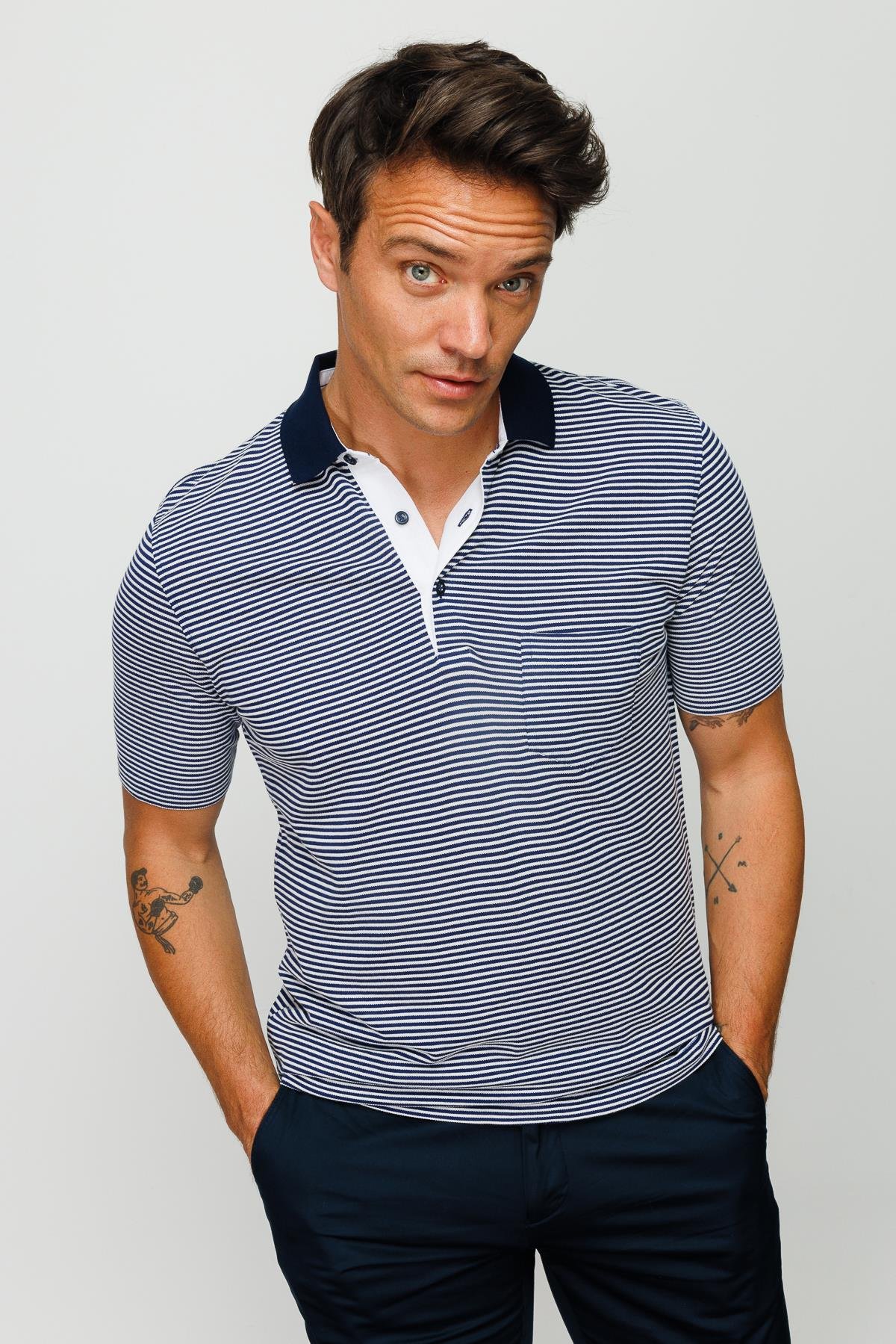 MTA 601Erkek Merserize T-shirt Lacivert