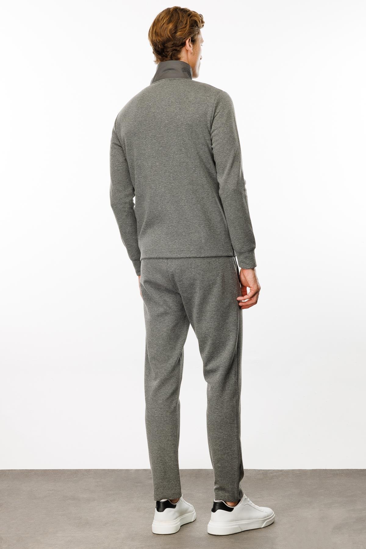 24450Erkek Önü Kapitone Eşofman Üstü Antra/Melanj