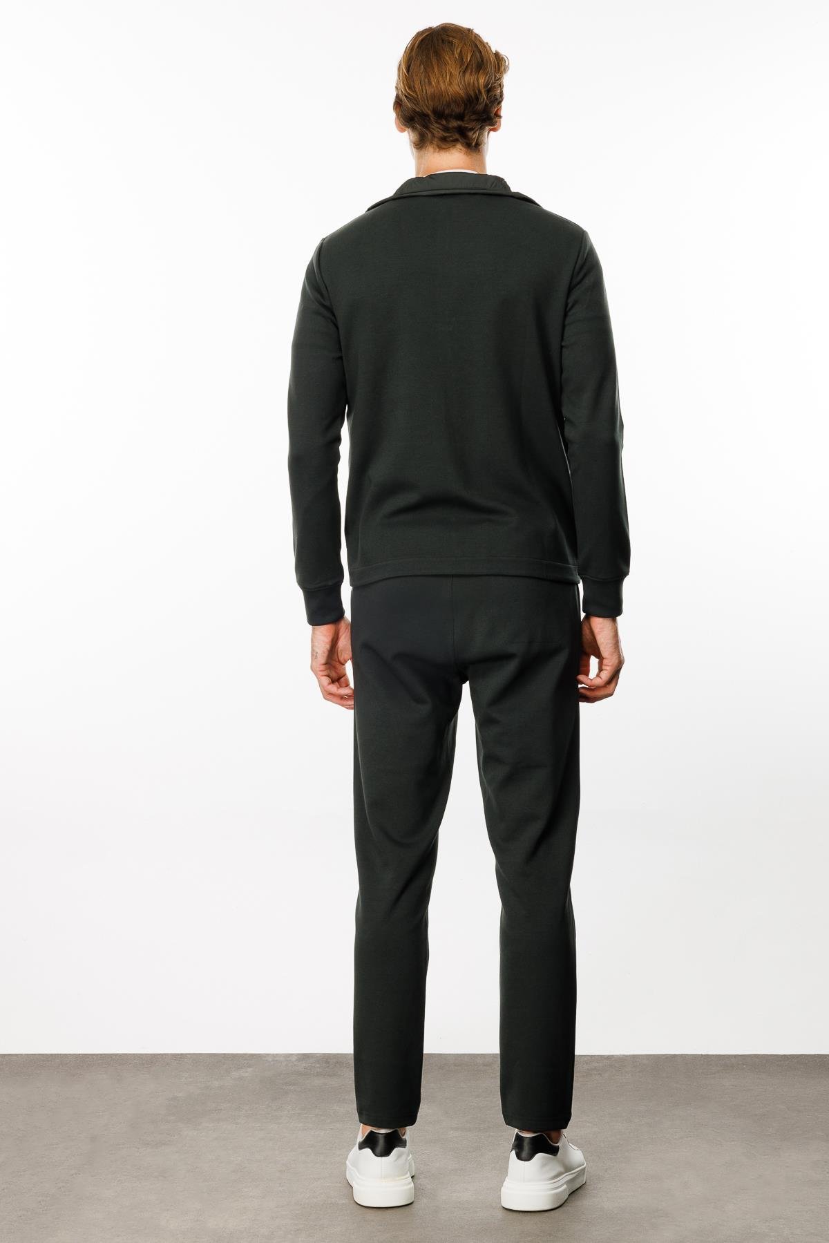 24450Erkek Önü Kapitone Eşofman Üstü Haki